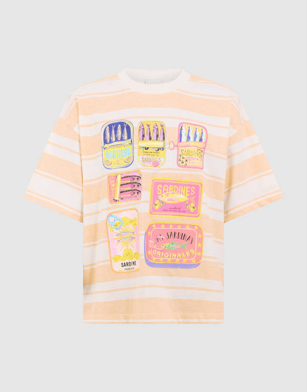 Striped Sardine T-shirt Lichtoranje SHOEBY GIRLS