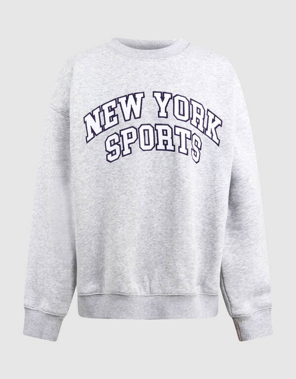 New York Artwork Sweater Lichtgrijs SHOEBY BOYS