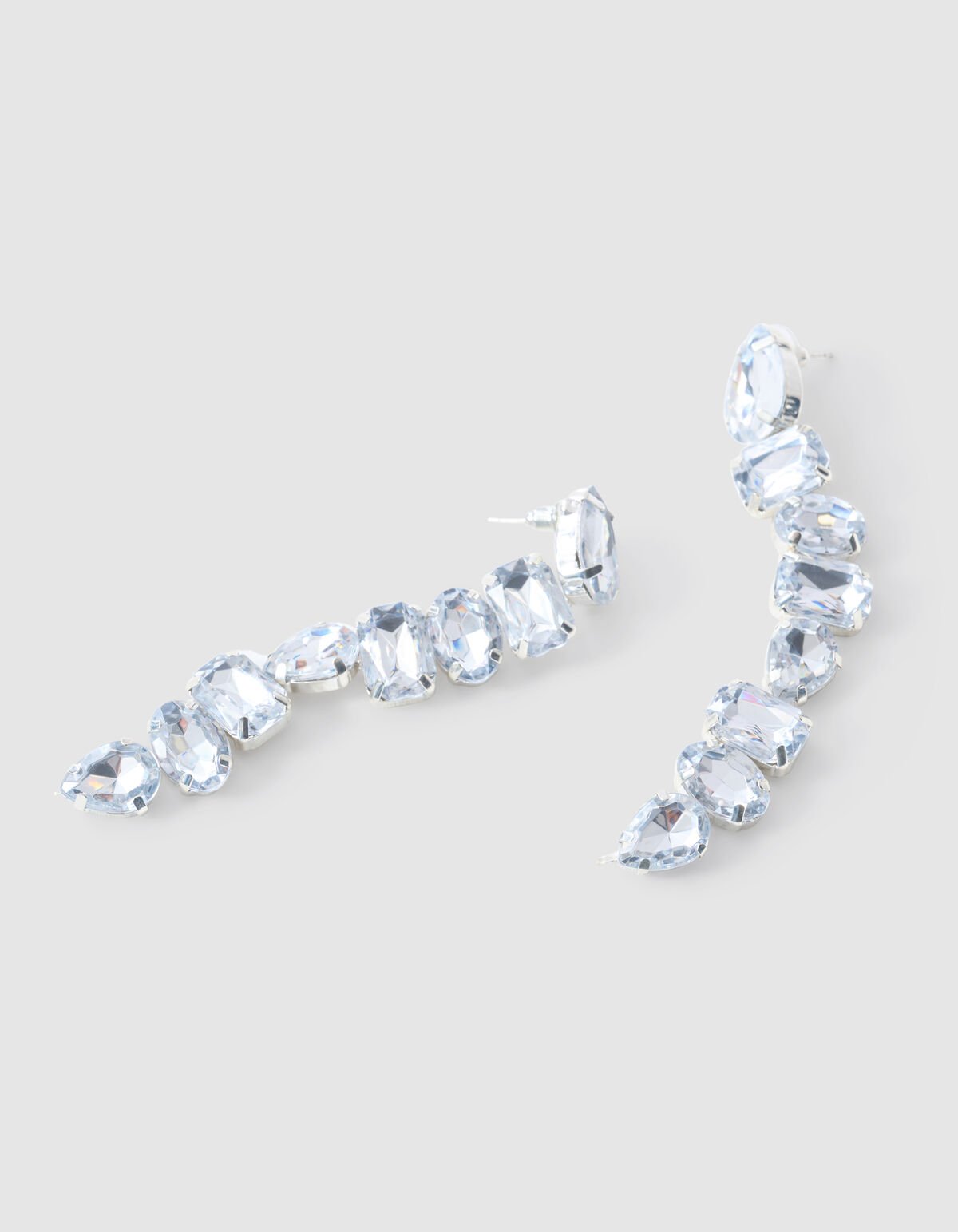 Statement Strass Oorbellen Zilver SHOEBY ACCESSOIRES