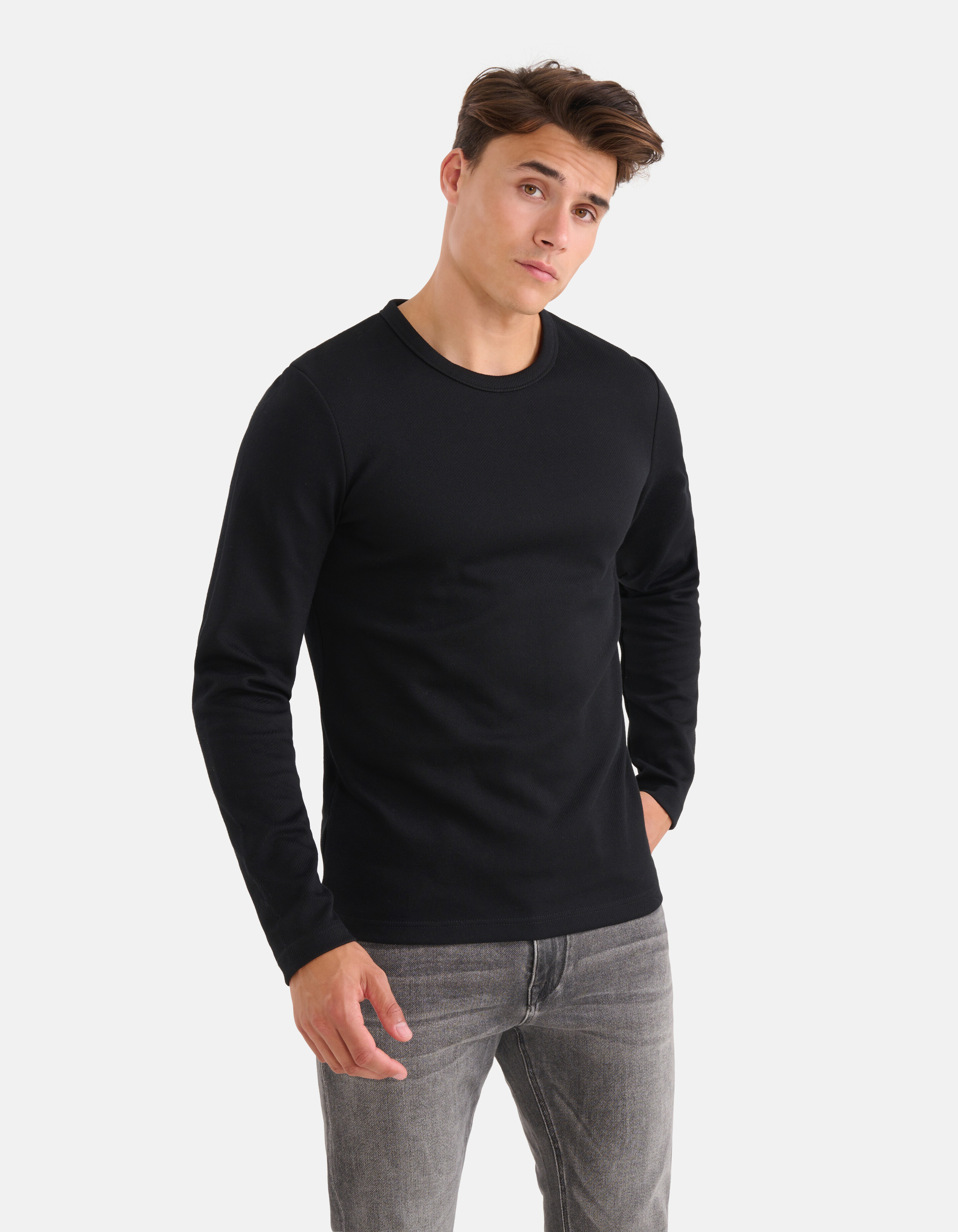 Structuur T-shirt Zwart SHOEBY MEN