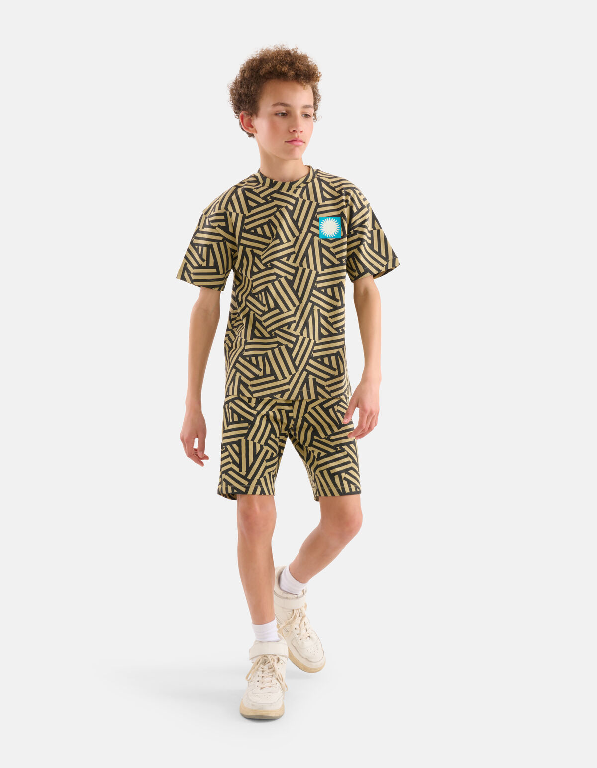 Geometrisch T-shirt Zand SHOEBY BOYS