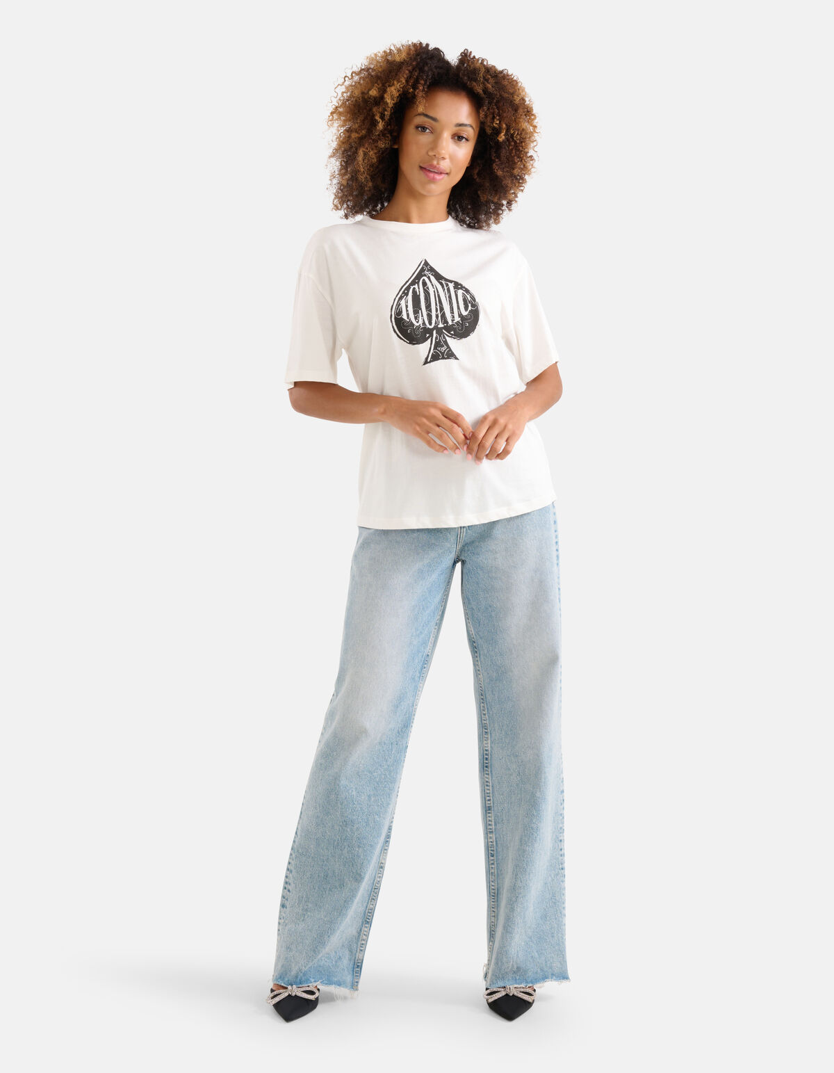 Artwork T-shirt Gebroken Wit SHOEBY WOMEN