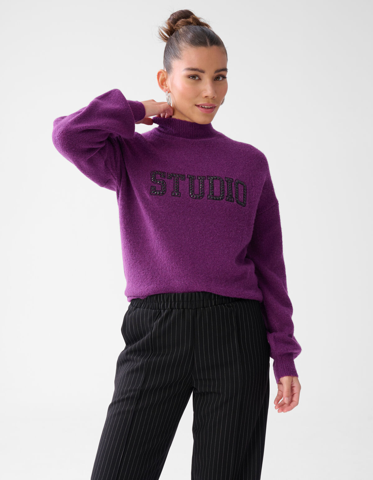 Studio Strass Trui Donkerpaars SHOEBY WOMEN