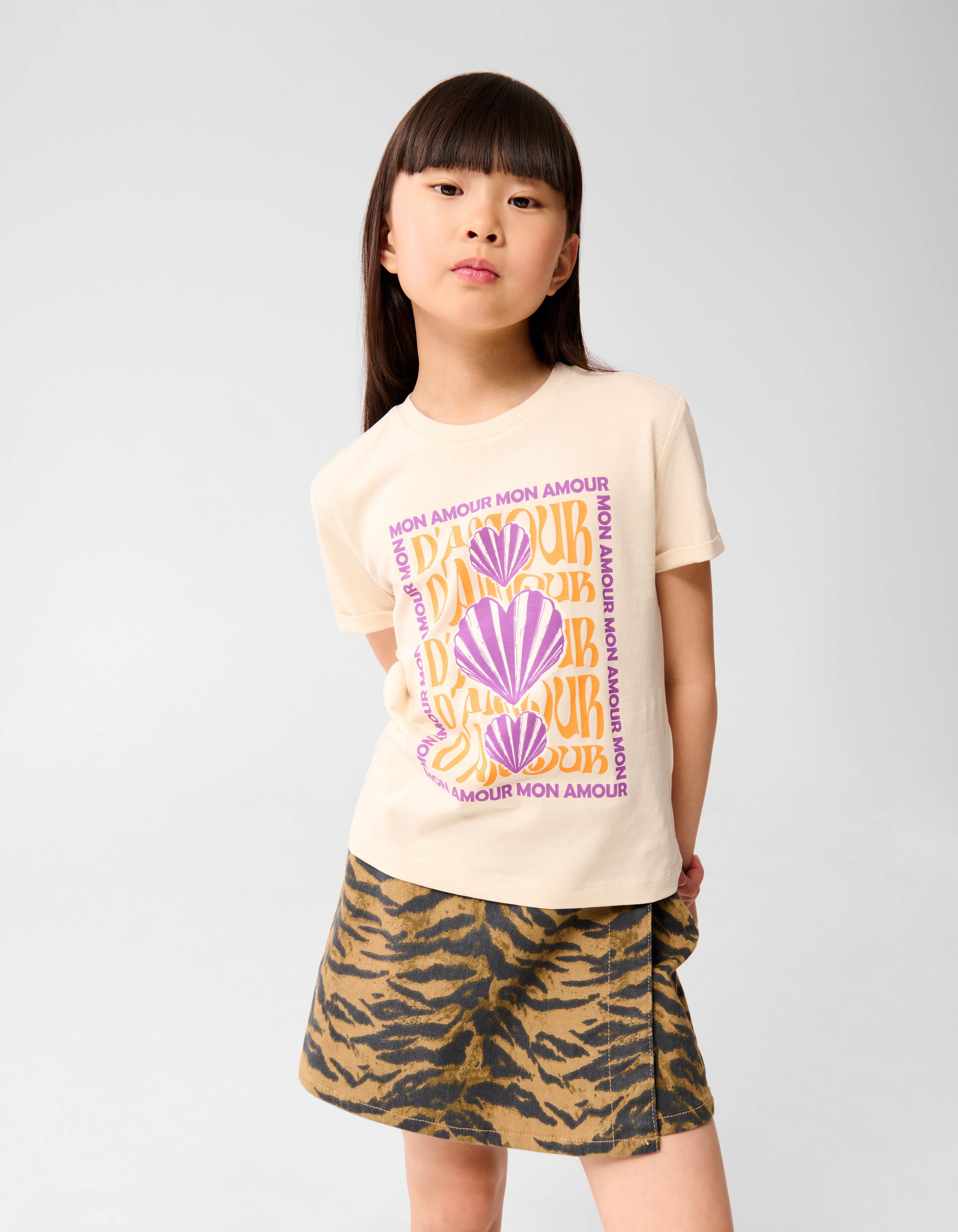 Amour Artwork T-shirt Zand SHOEBY GIRLS