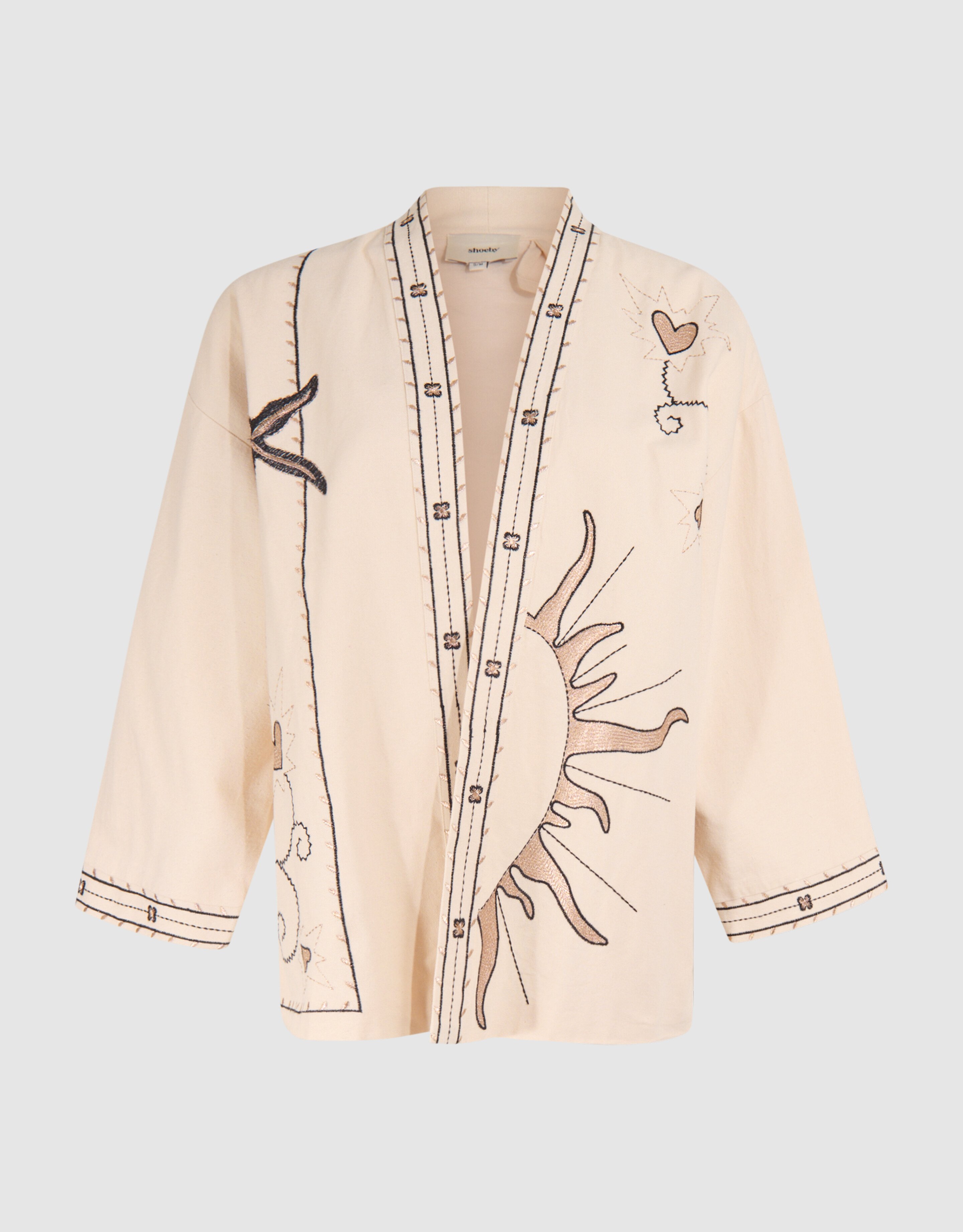 Artwork Kimono Jacket Gebroken Wit SHOEBY WOMEN