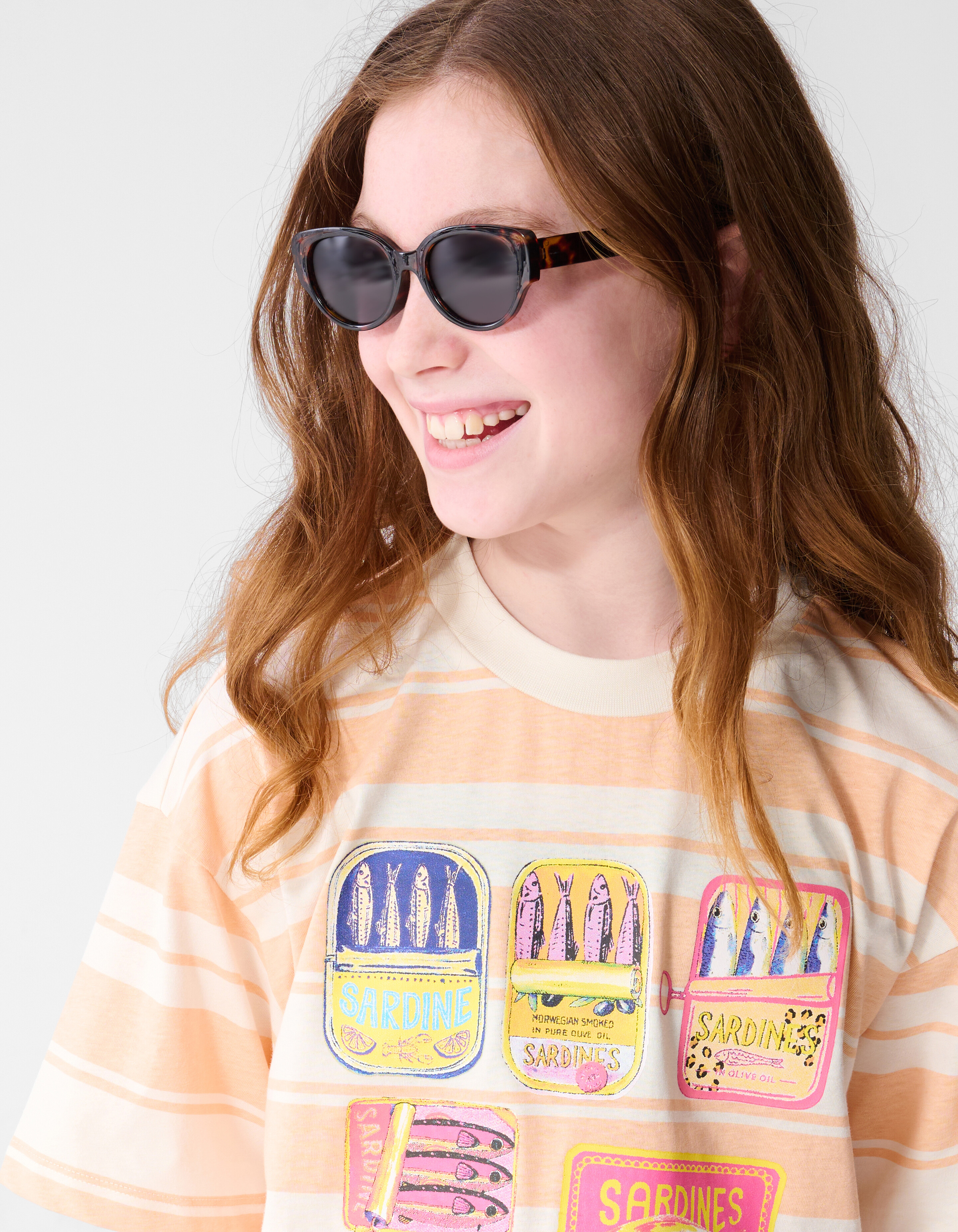 Striped Sardine T-shirt Lichtoranje SHOEBY GIRLS
