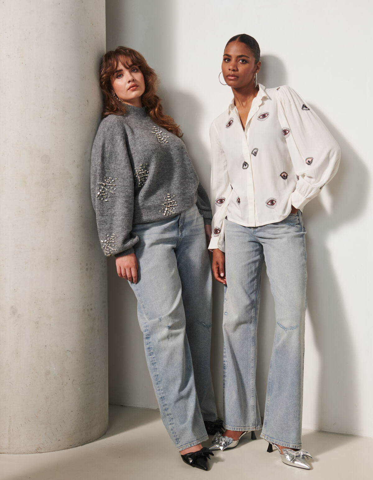 Wide Leg Fit Jeans Bleached By Fred SHOEBY WOMEN