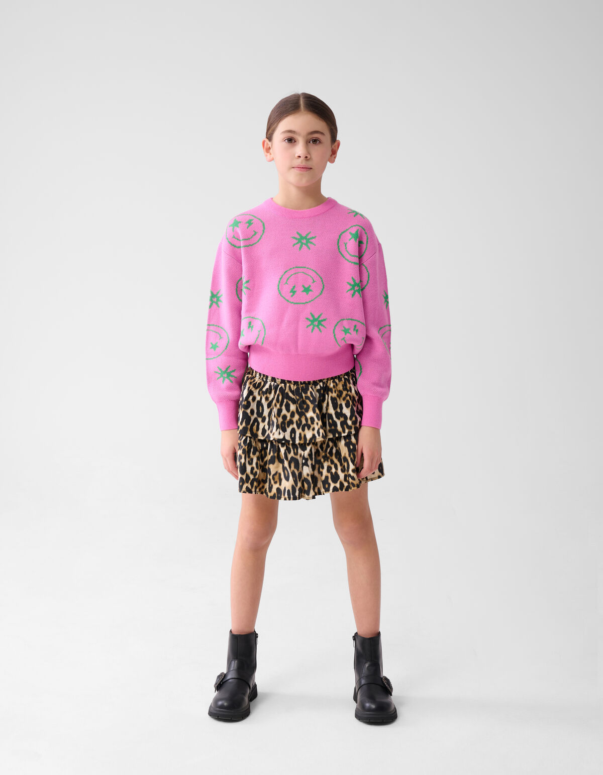 Smiley Sweater Roze SHOEBY GIRLS