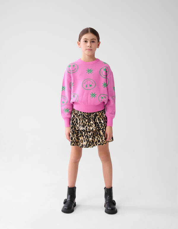 Smiley Sweater Roze SHOEBY GIRLS
