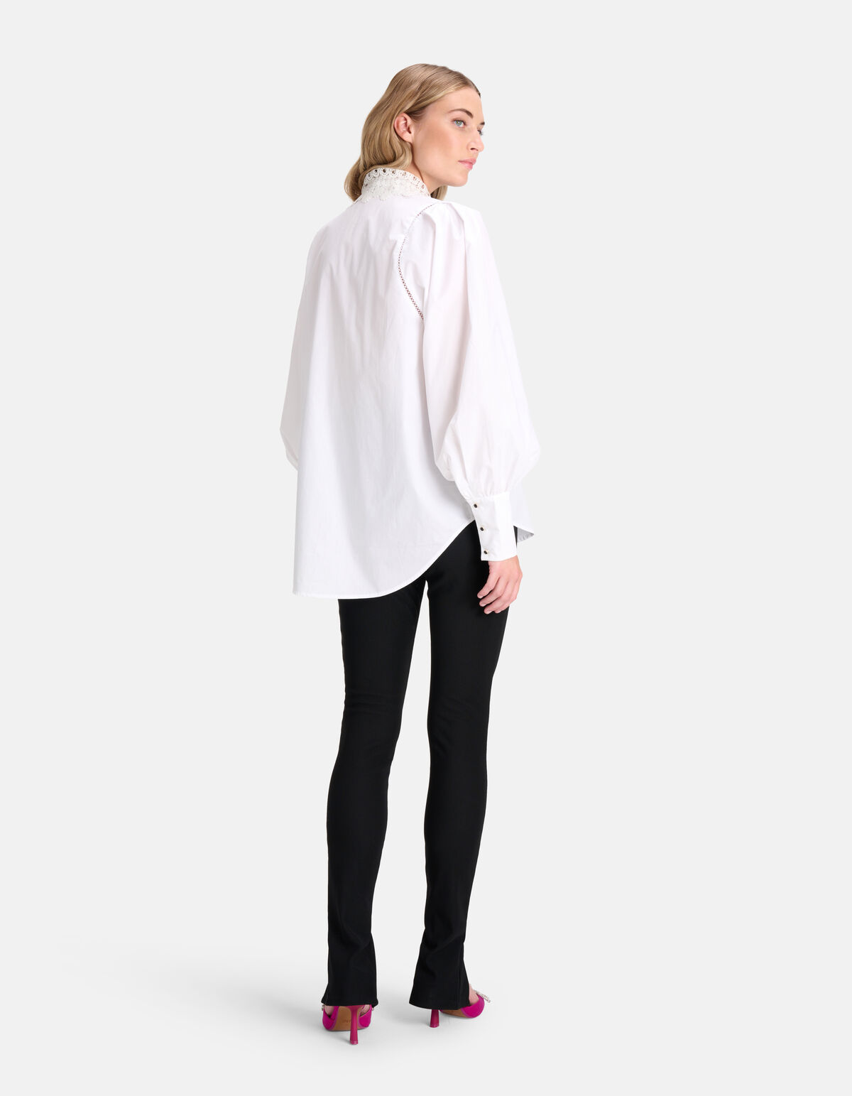 Kanten Poplin Blouse Gebroken Wit By Fred SHOEBY WOMEN