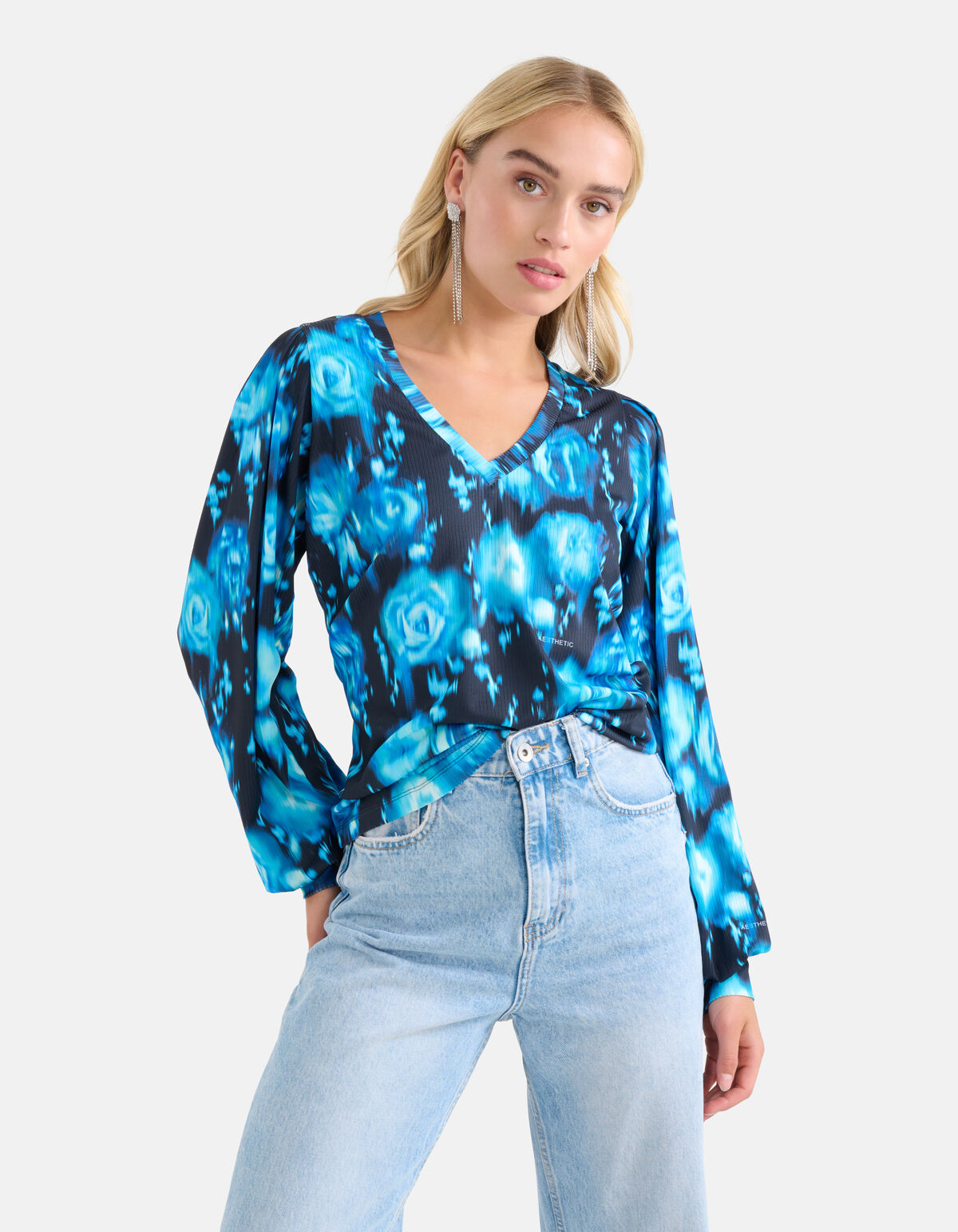 Rib Jersey Longsleeve Blauw SHOEBY WOMEN