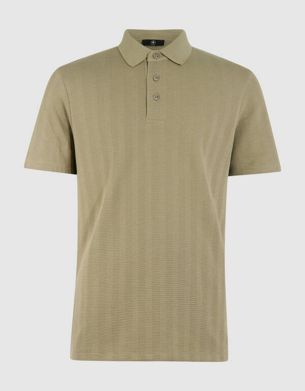 Waffle Stripe Polo Khaki SHOEBY MEN