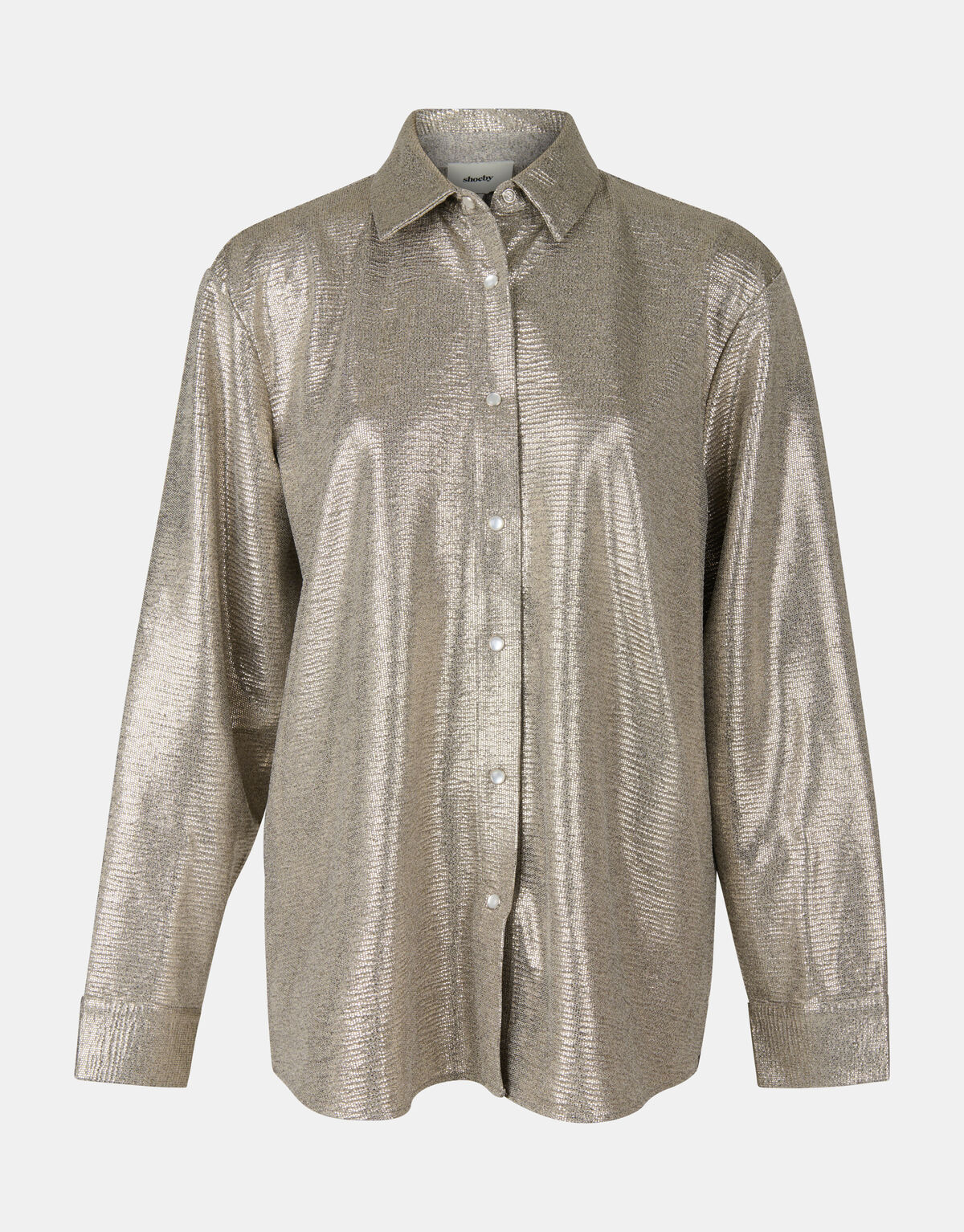 Oversized Coated Blouse Zilver SHOEBY WOMEN