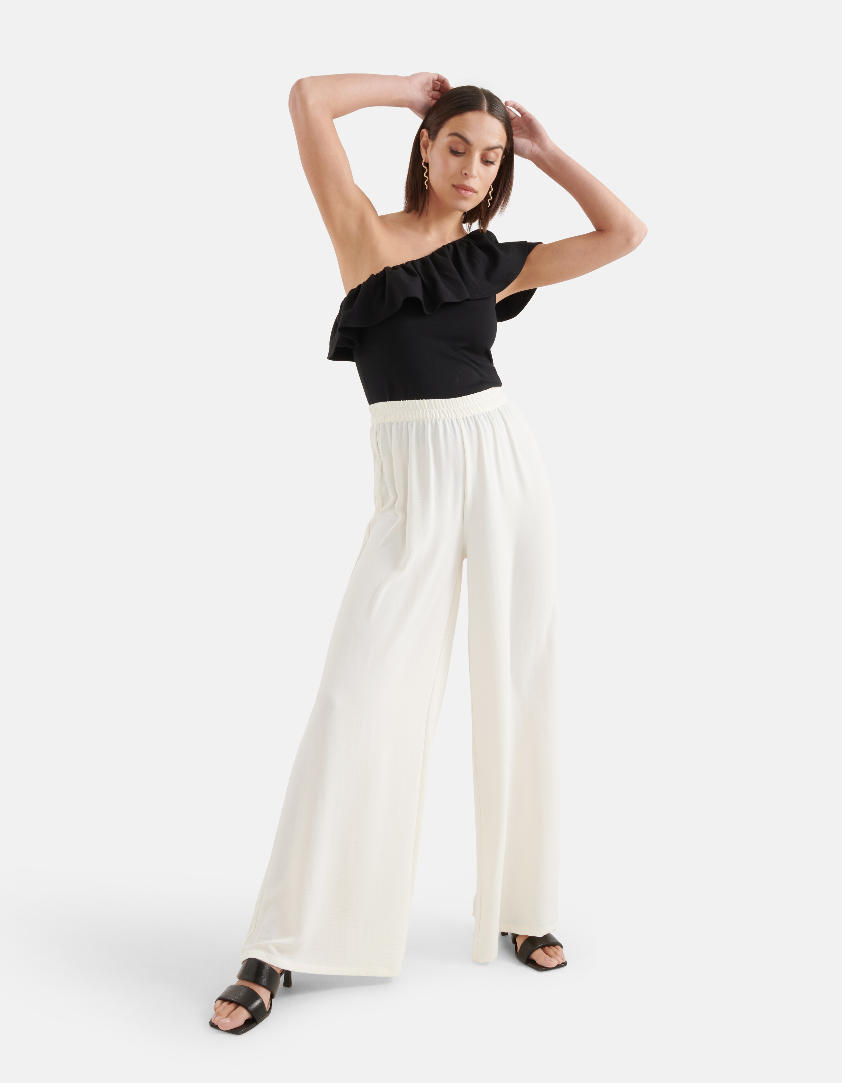 Loose Fit Broek Gebroken Wit SHOEBY WOMEN