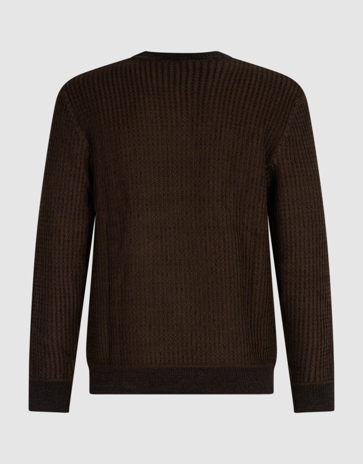 Waffle Crewneck Trui Donkerbruin SHOEBY MEN