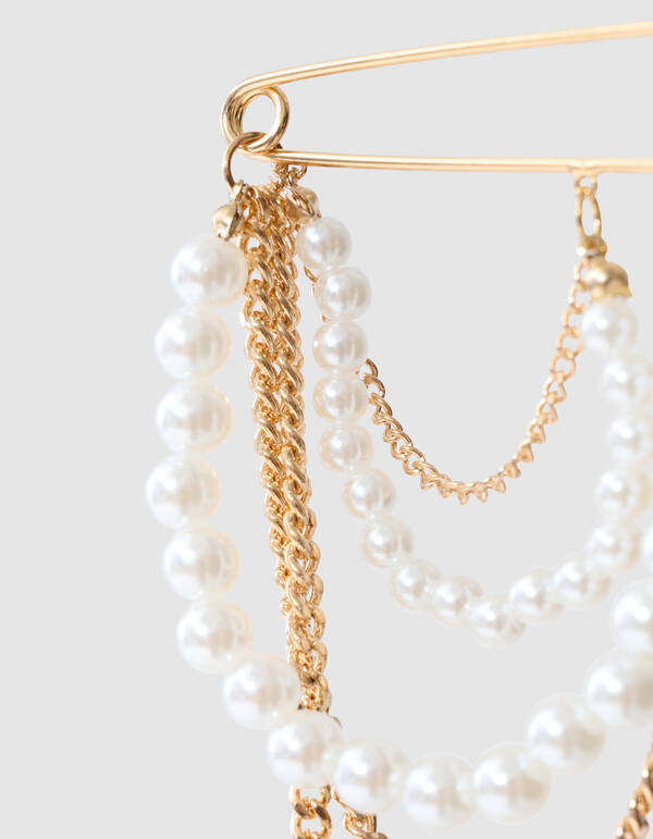 Parel Chain Broche Goud SHOEBY ACCESSOIRES