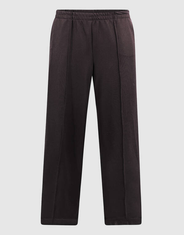 Basis Wide Leg Broek Donkerbruin SHOEBY WOMEN