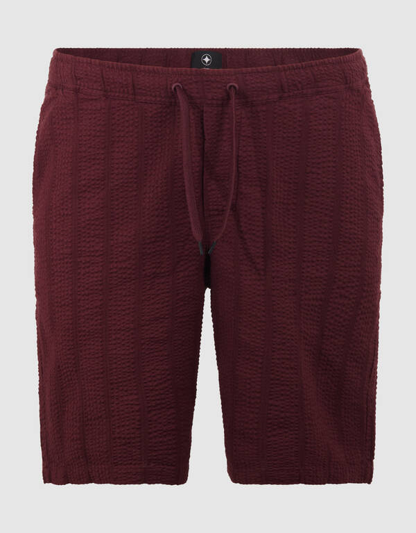 Seersucker Stripe Short Donkerrood SHOEBY MEN