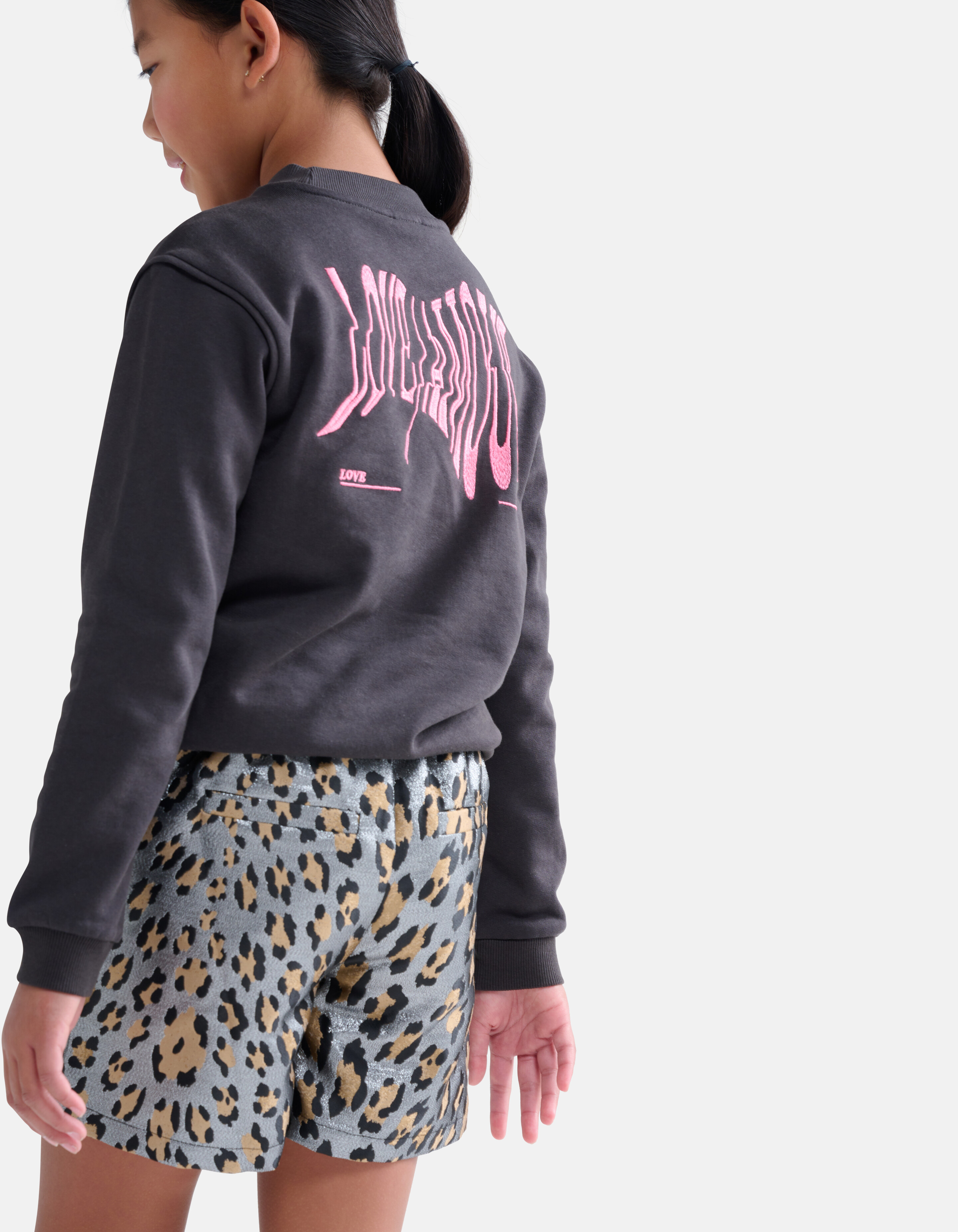 Geborduurde Sweater Donkergrijs SHOEBY GIRLS