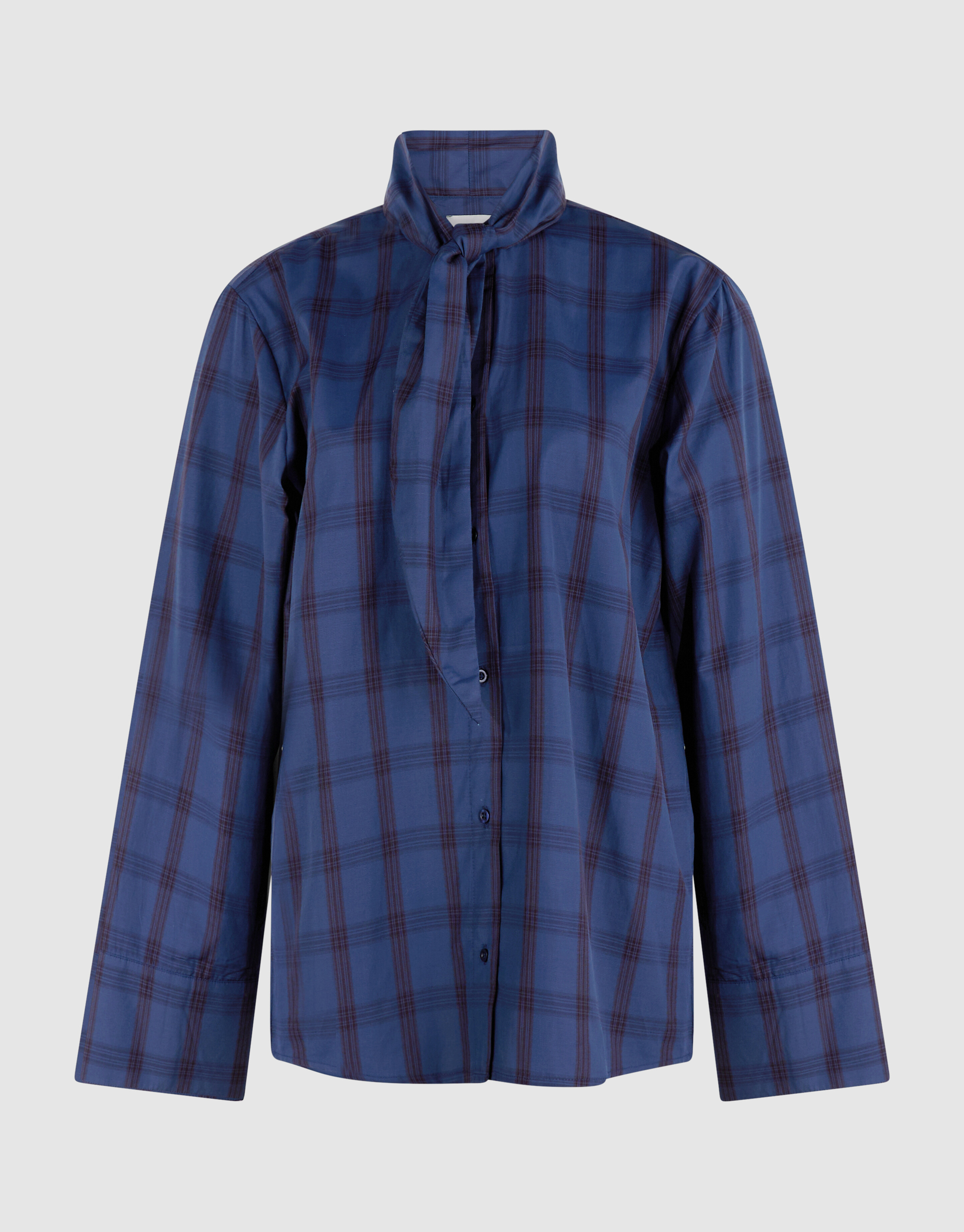 Oversized Fit Scarf Blouse Blauw SHOEBY WOMEN