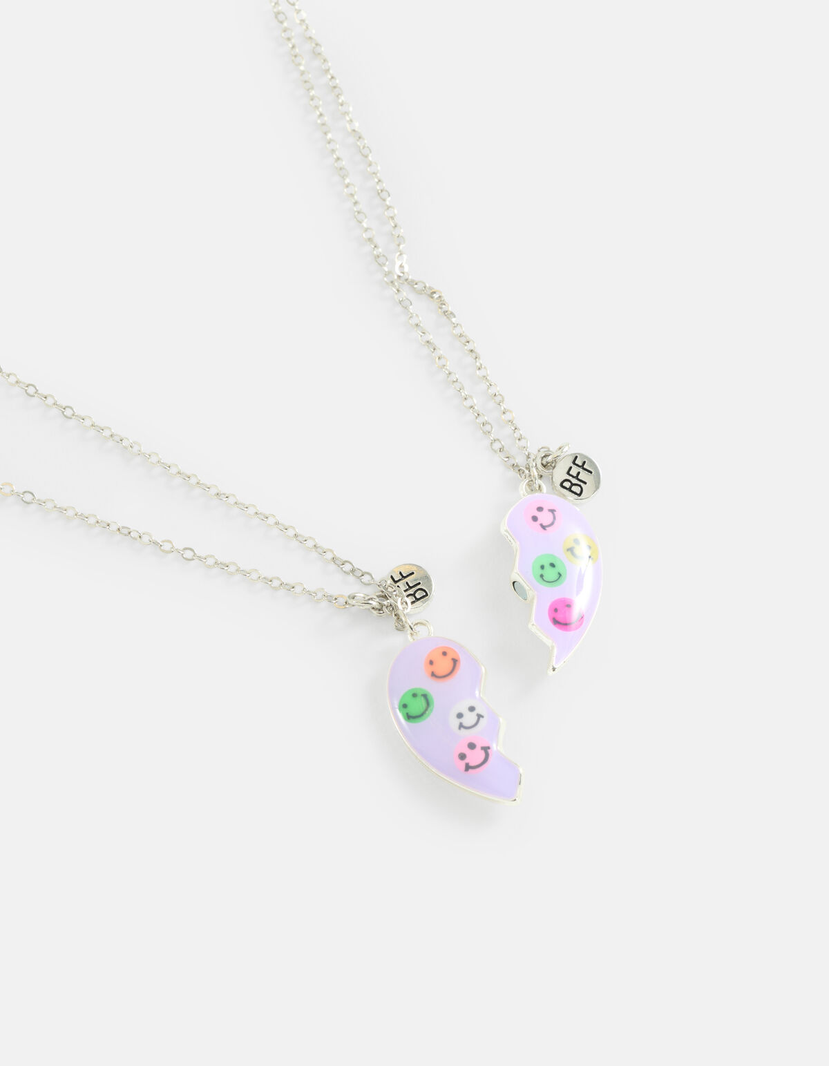BFF Smiley Ketting Set Lichtpaars SHOEBY ACCESSOIRES
