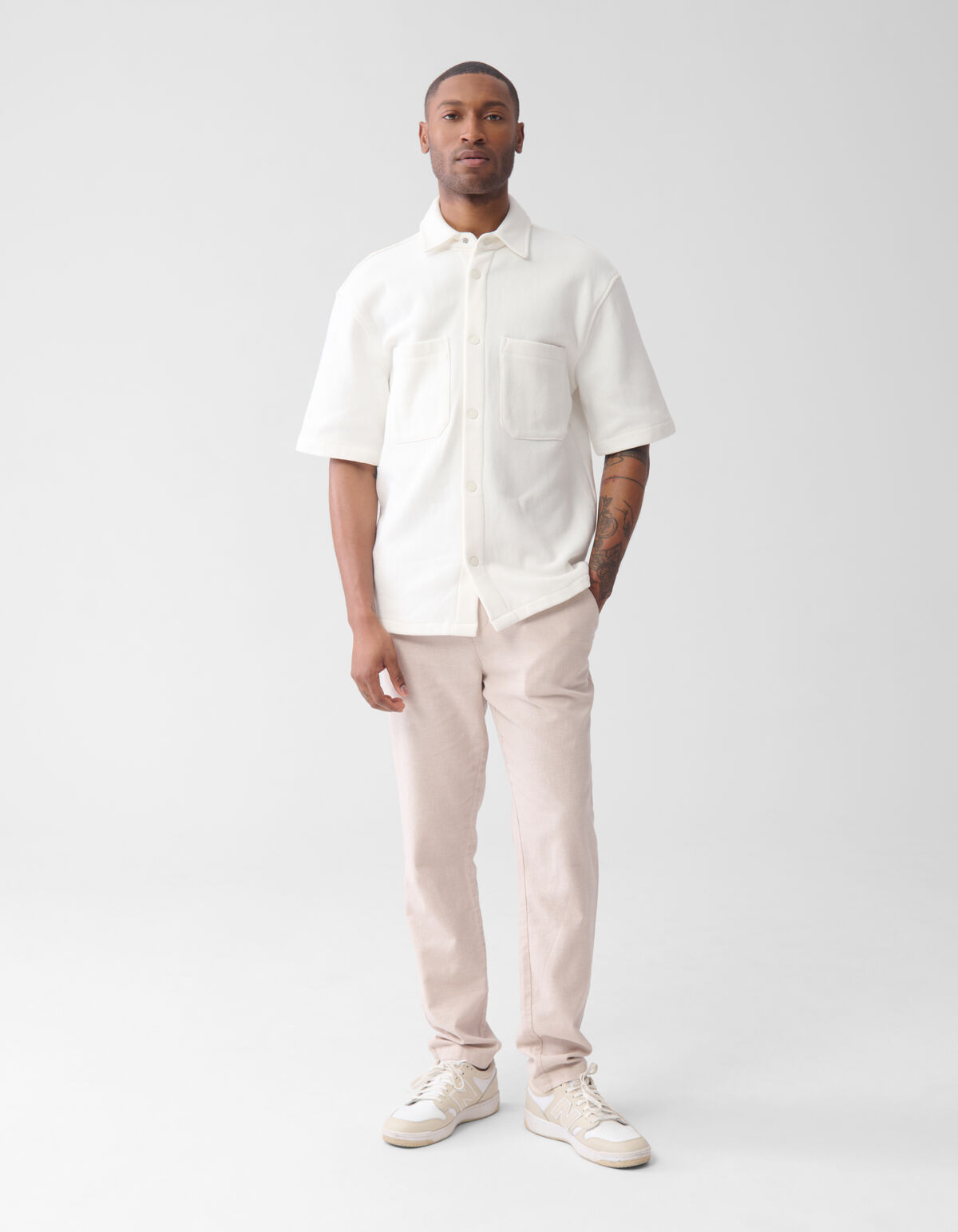 Pique Overshirt Gebroken Wit SHOEBY MEN