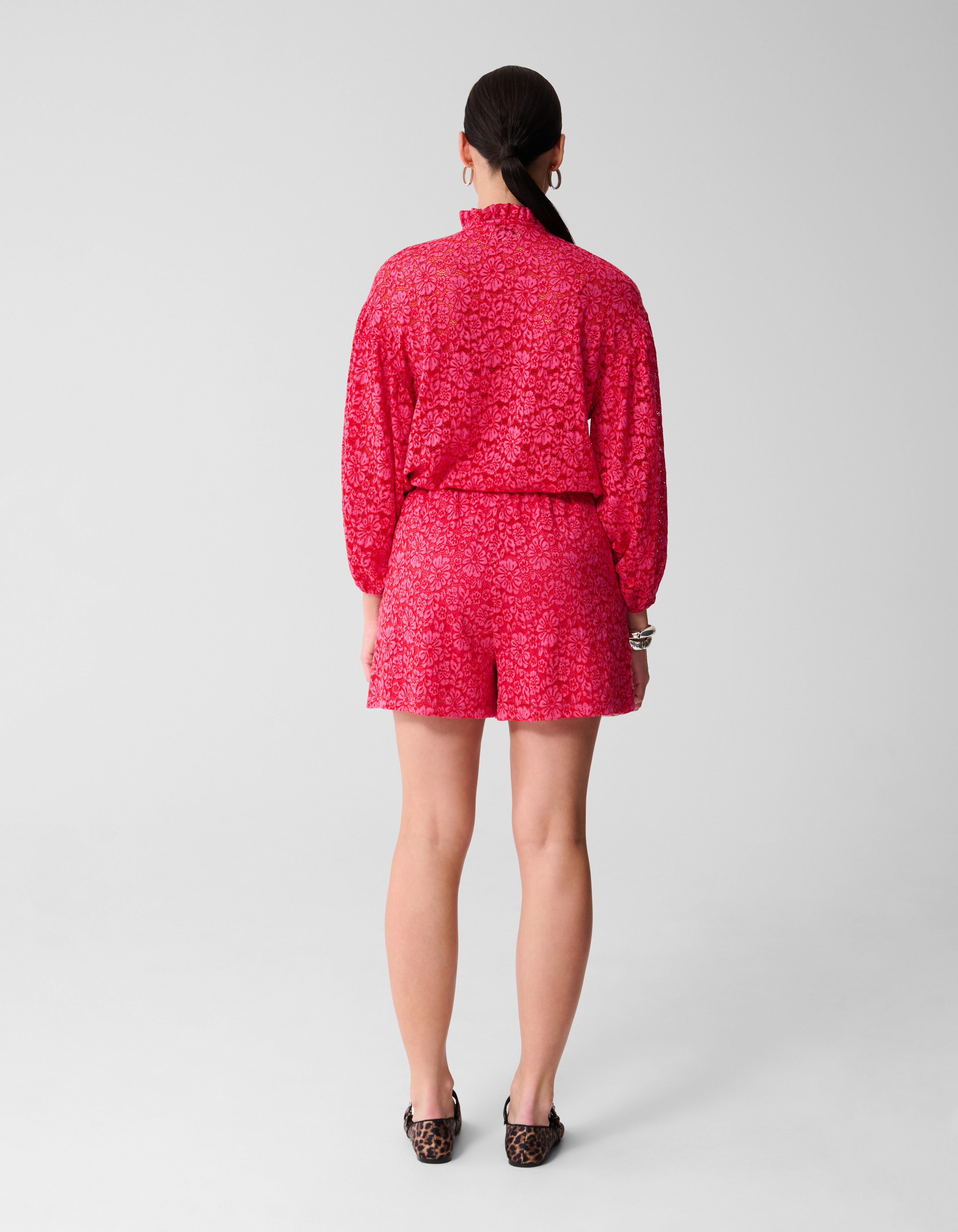 Kanten Ruffle Blouse Roze SHOEBY WOMEN