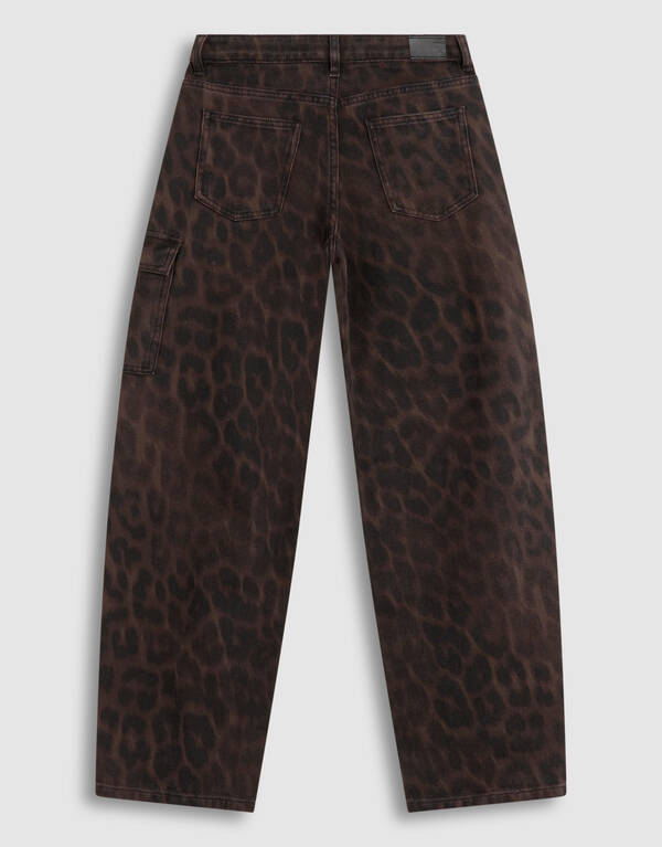 Cargo Leopard Print Jeans Bruin SHOEBY GIRLS