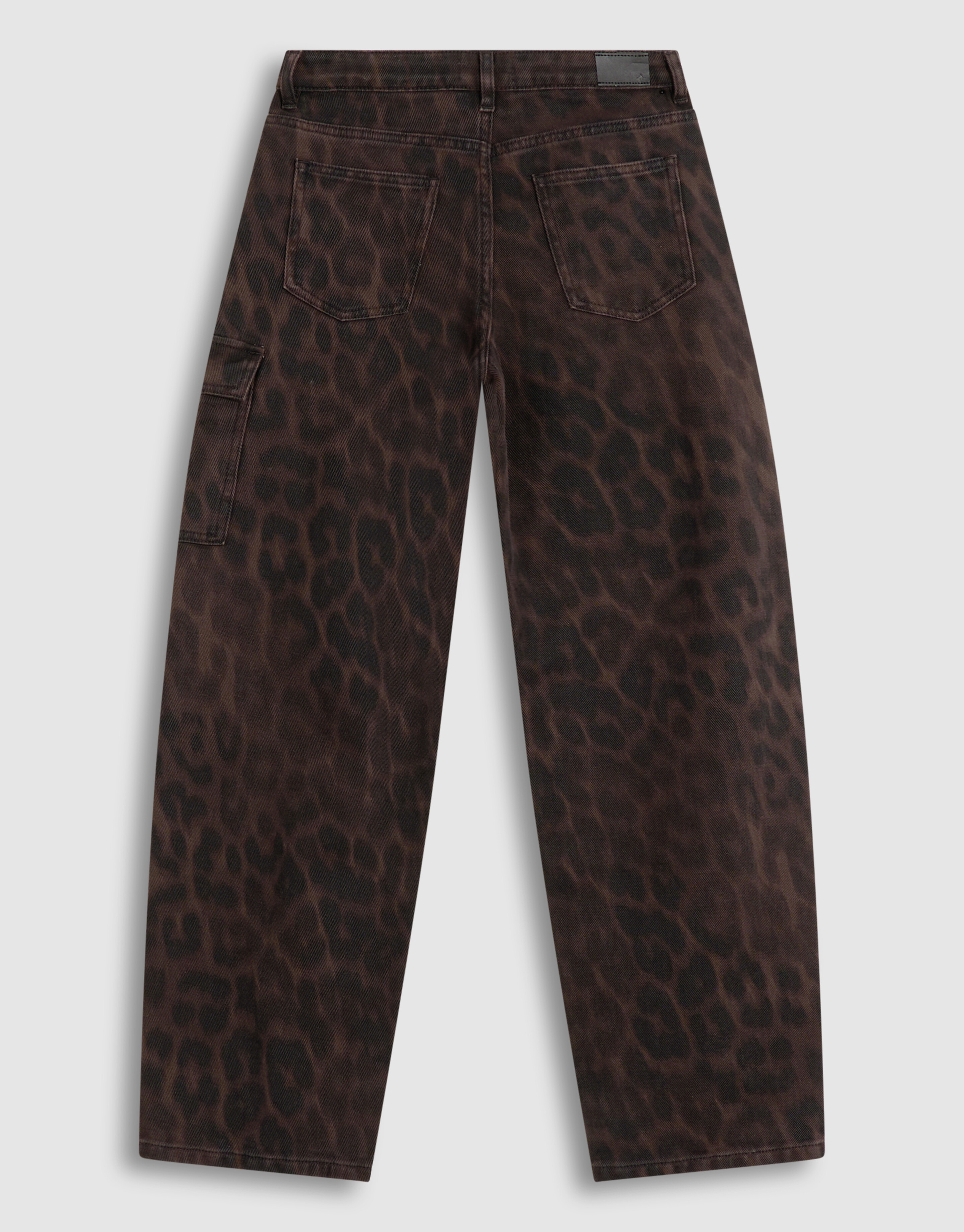 Cargo Leopard Print Jeans Bruin SHOEBY GIRLS