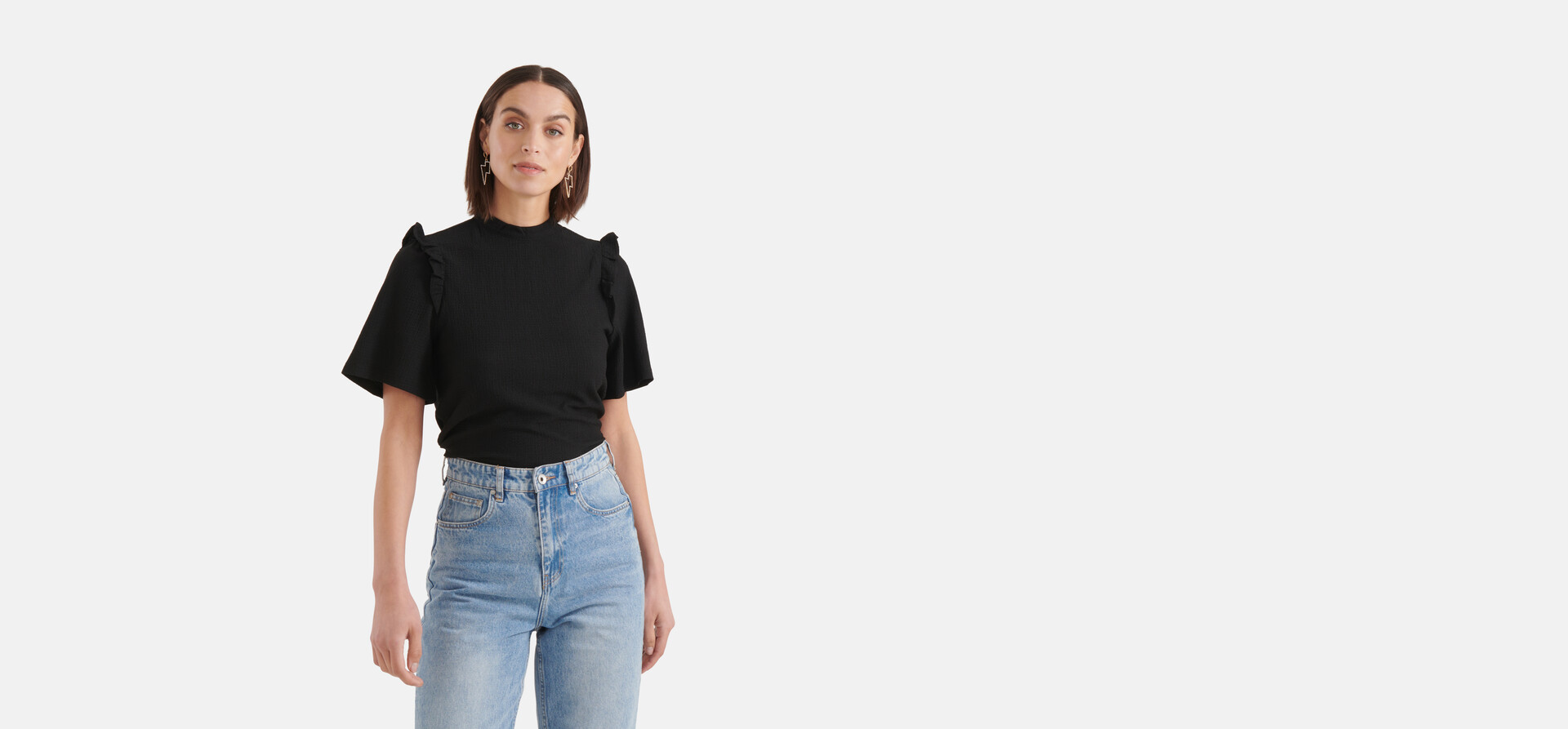 Crinkle Top Zwart SHOEBY WOMEN