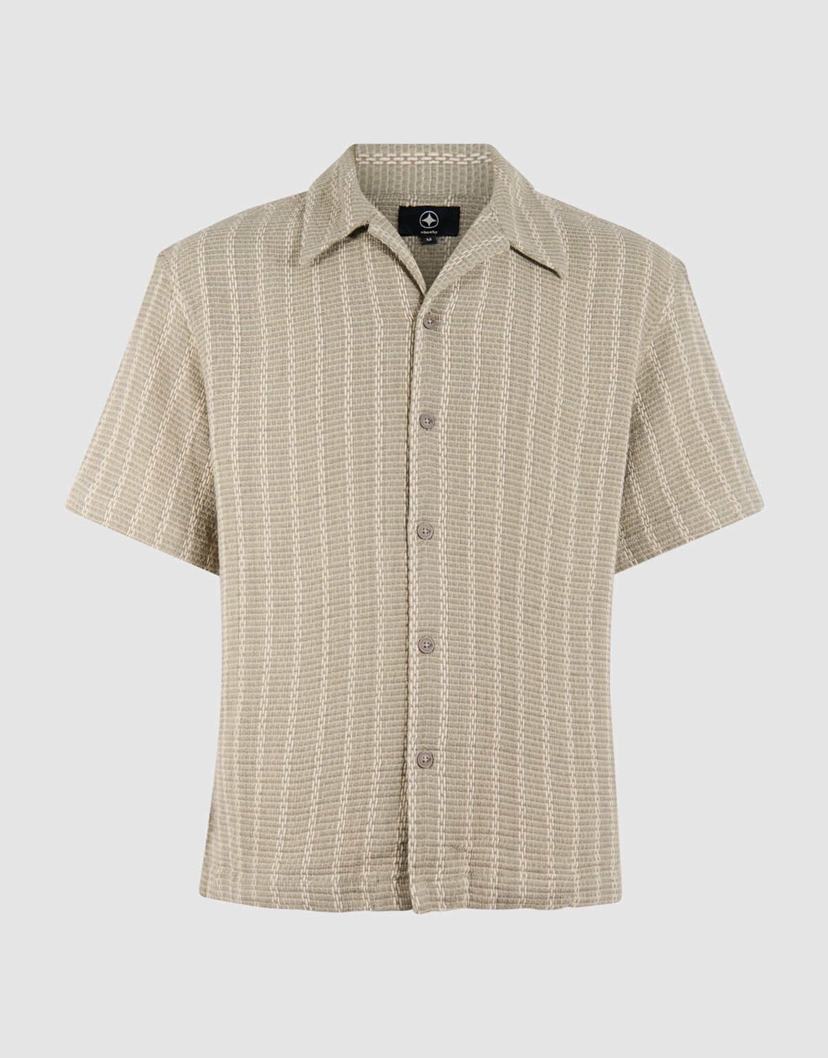 Geweven Stripe Overshirt Lichtgroen SHOEBY MEN