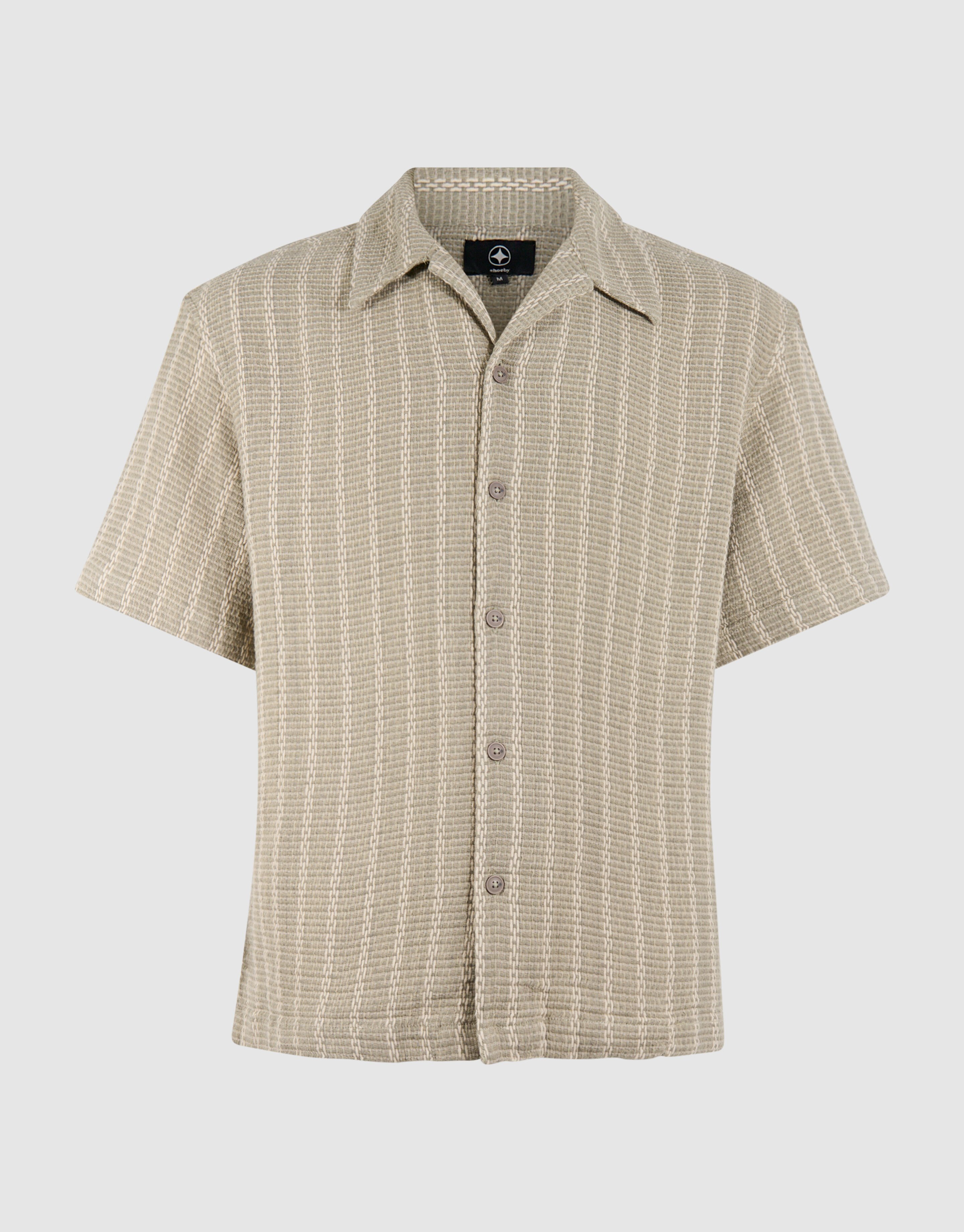 Geweven Stripe Overshirt Lichtgroen SHOEBY MEN