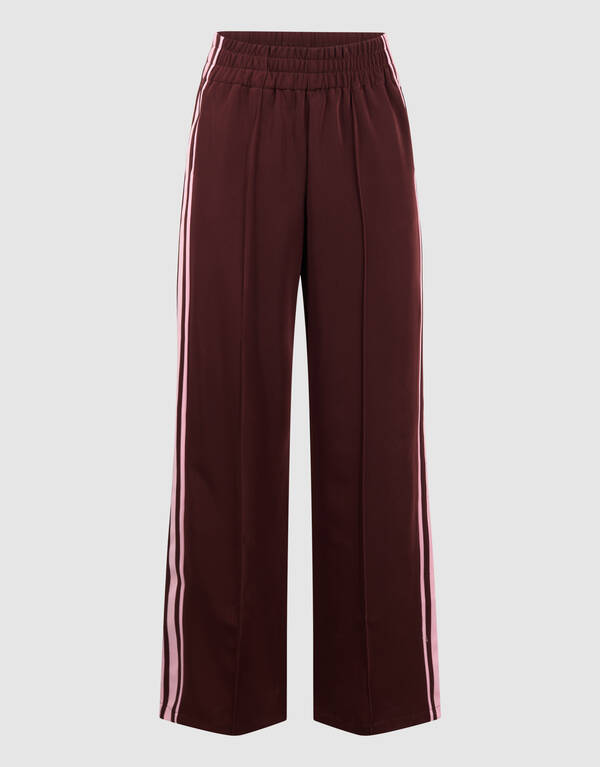 Sporty Wide Leg Broek Donkerrood SHOEBY WOMEN