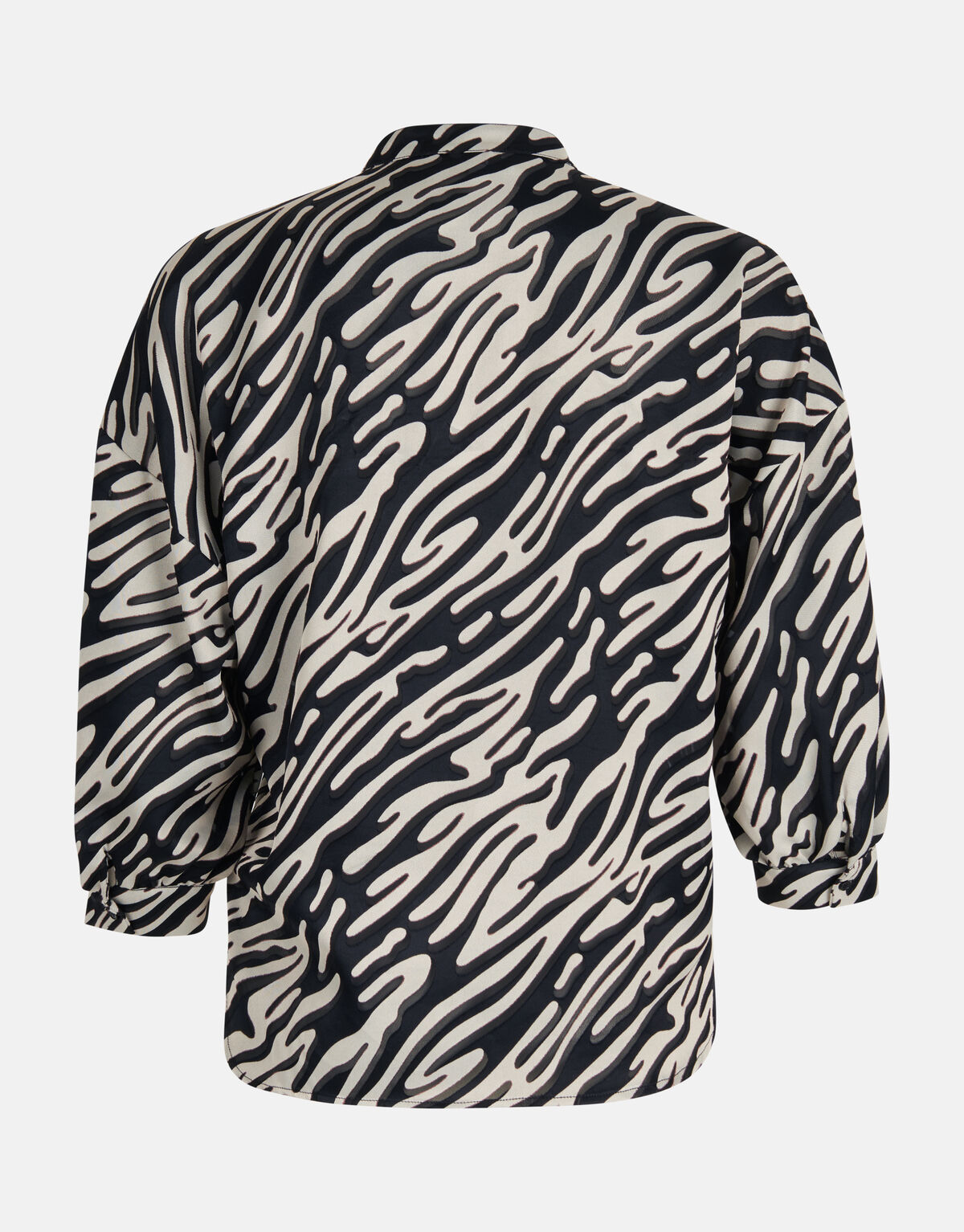 Zebra Burn Out Blouse Zwart/Wit SHOEBY WOMEN
