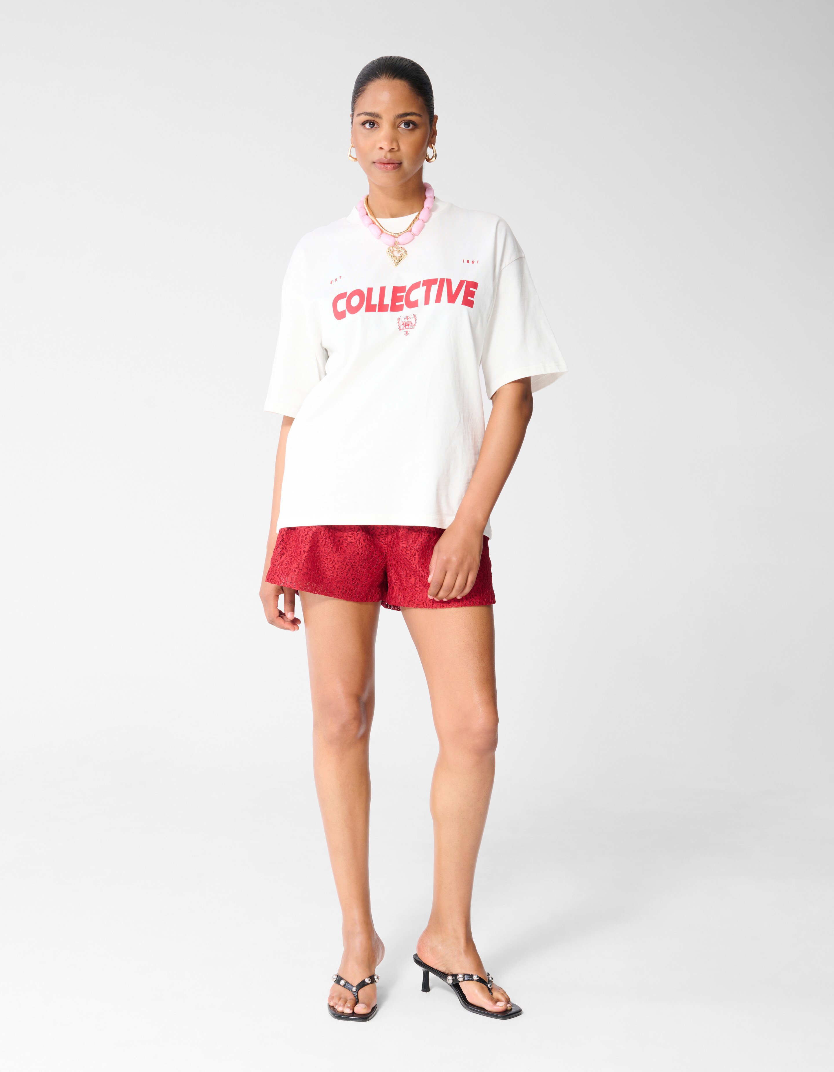 Collective Artwork T-shirt Wit SHOEBY WOMEN