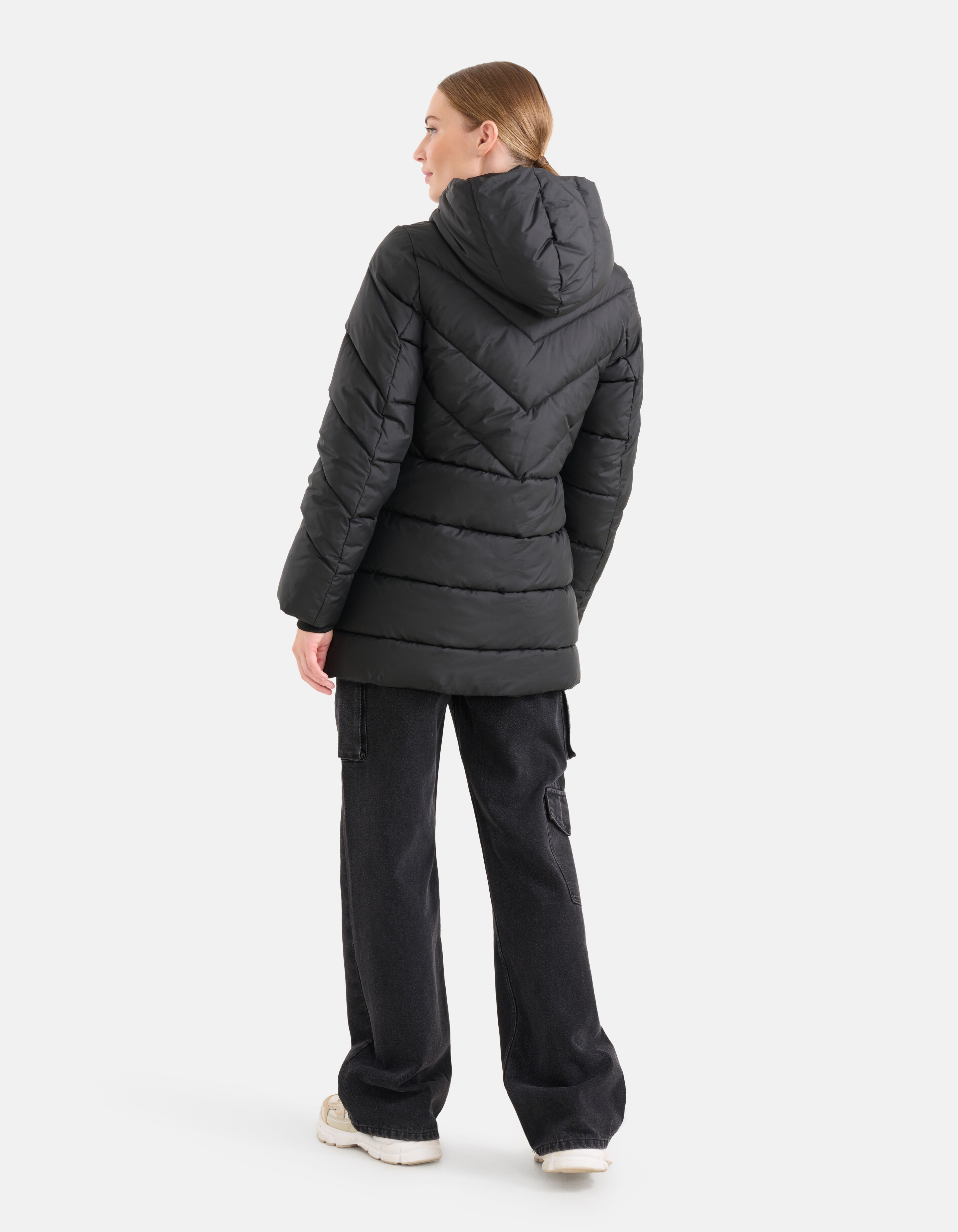 Diagonale Puffer Jas Zwart SHOEBY WOMEN
