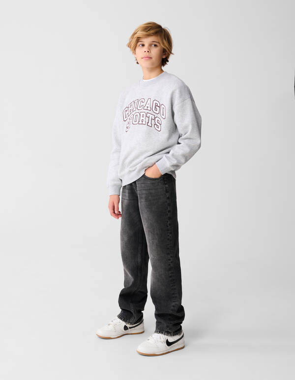 Chicago Artwork Sweater Lichtgrijs SHOEBY BOYS