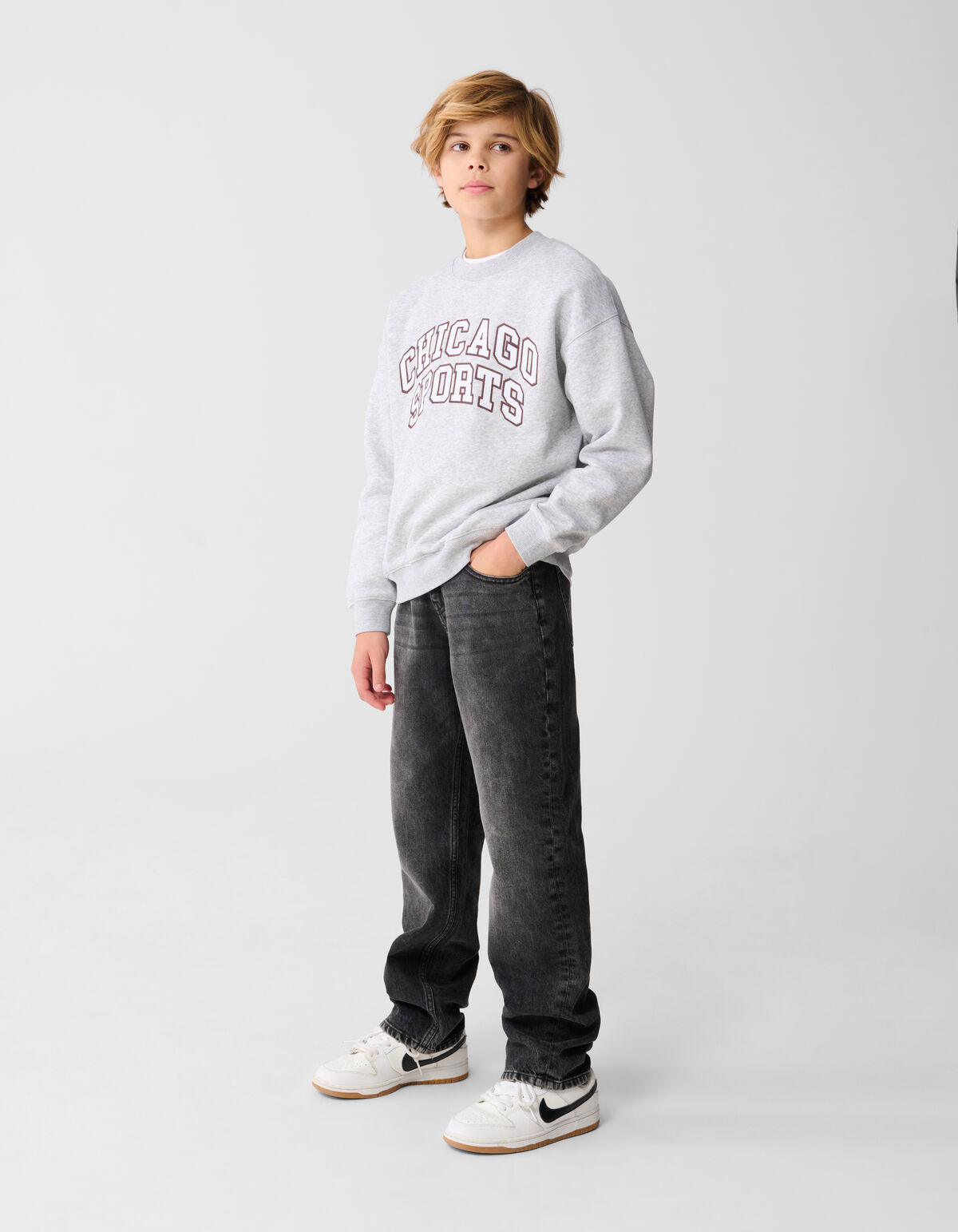 Chicago Artwork Sweater Lichtgrijs SHOEBY BOYS