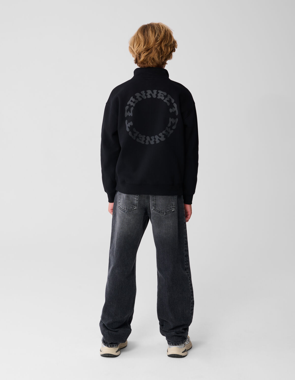 Half Zip Sweater Zwart SHOEBY BOYS