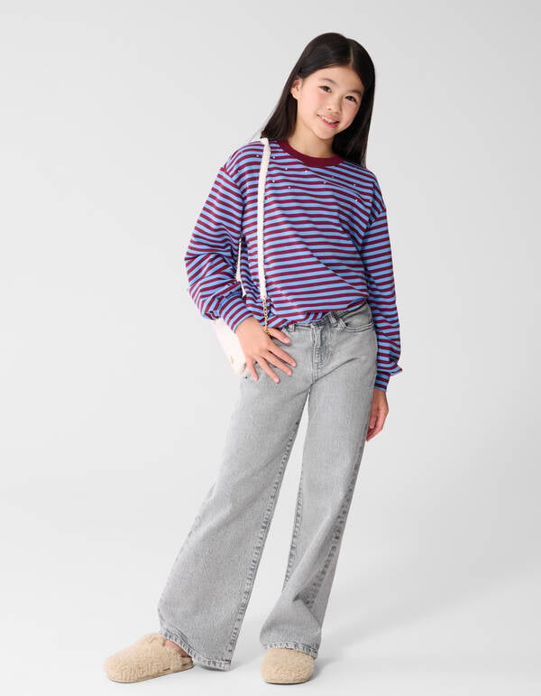Wide Leg Jeans Grijs SHOEBY GIRLS