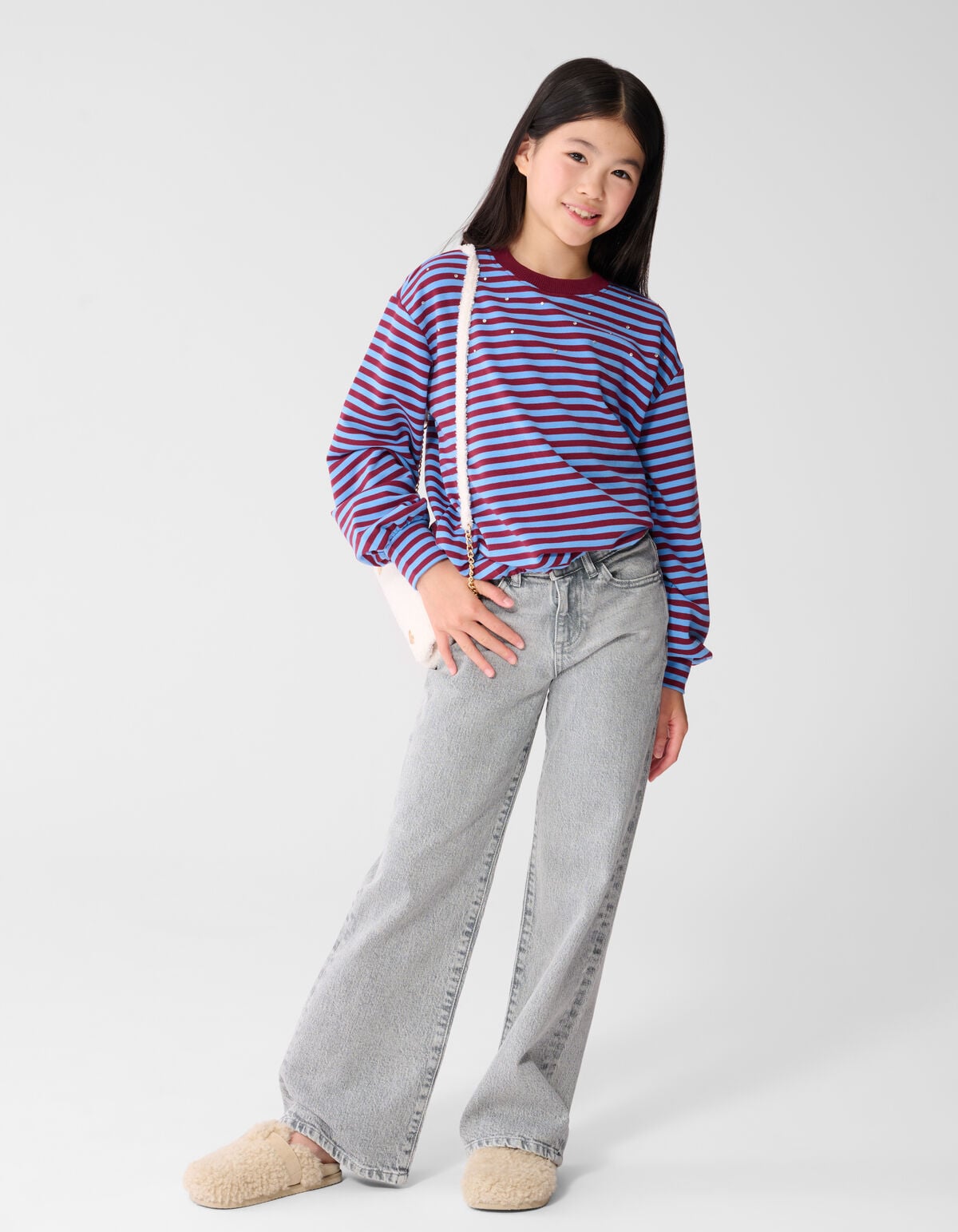 Wide Leg Jeans Grijs SHOEBY GIRLS
