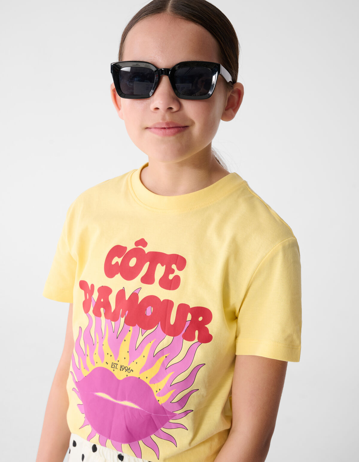 Cote D'amour Artwork T-shirt Geel SHOEBY GIRLS