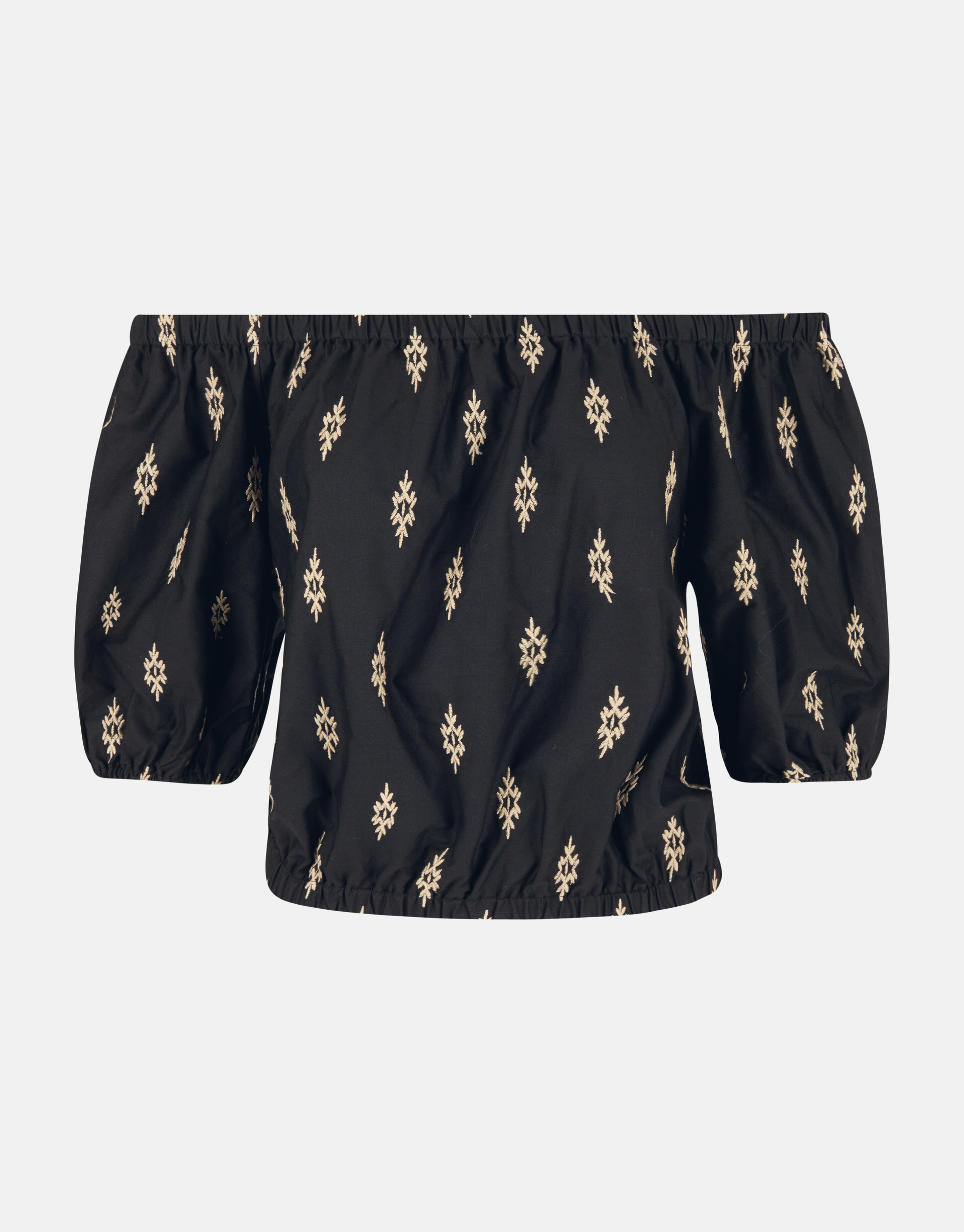 Poplin Embroidery Top Zwart SHOEBY WOMEN