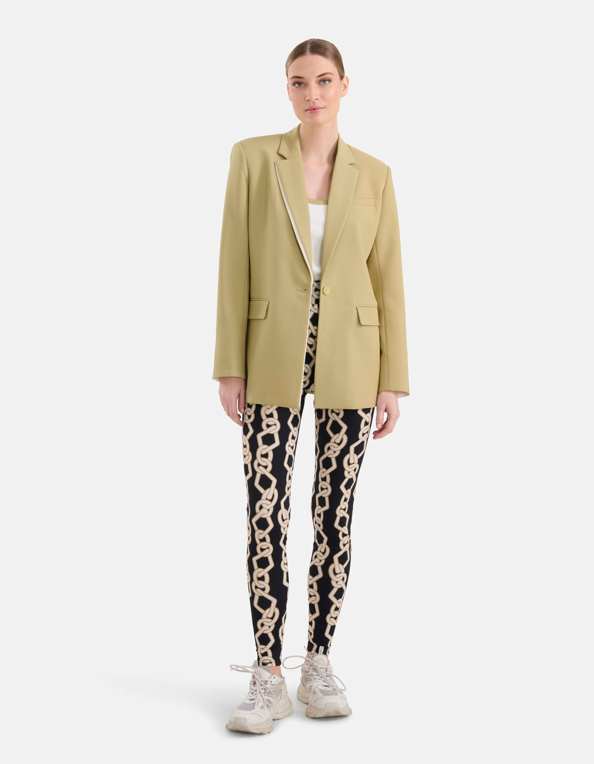 Oversized Colorblock Blazer Groen By Mieke SHOEBY WOMEN