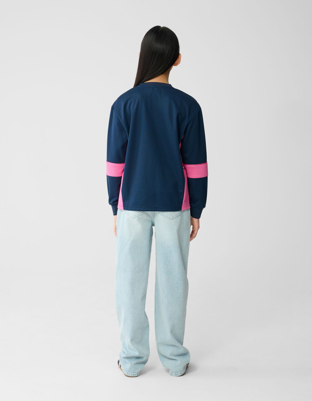 Baseball Mix Longleeve Top Donkerblauw SHOEBY GIRLS