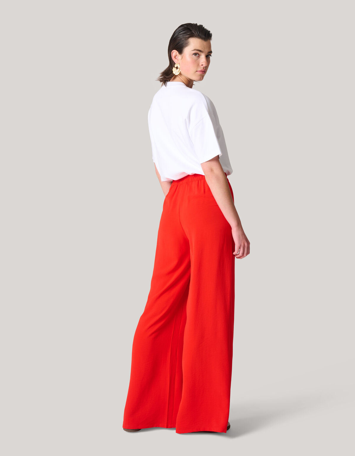 Wide Leg Broek Rood SHOEBY WOMEN