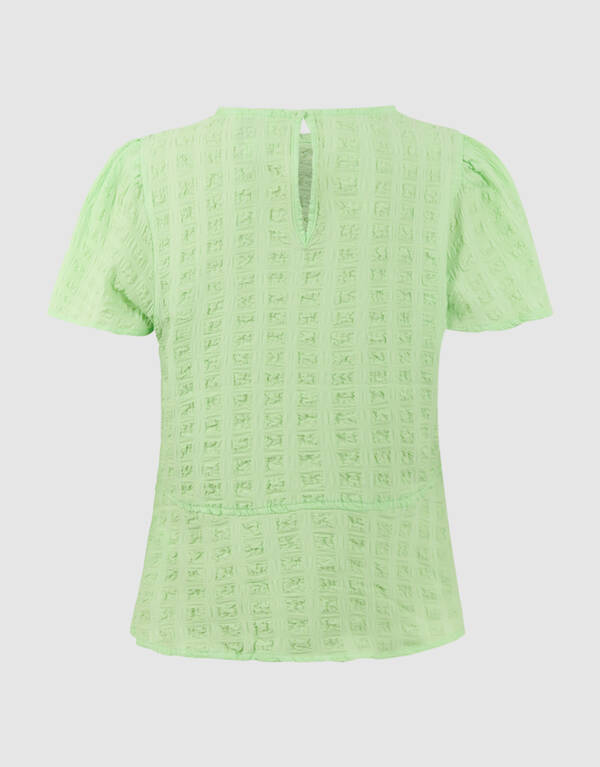 Crinkle Peplum Top Lichtgroen SHOEBY GIRLS