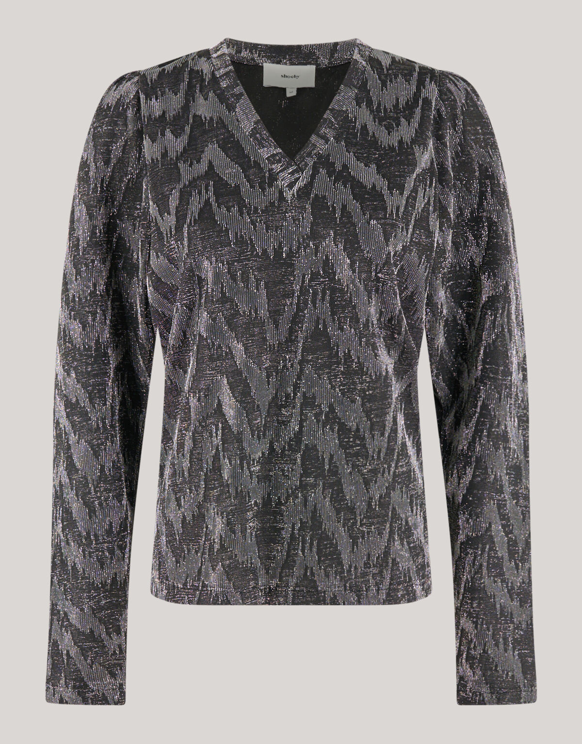 Lurex V-hals Top Zwart SHOEBY WOMEN