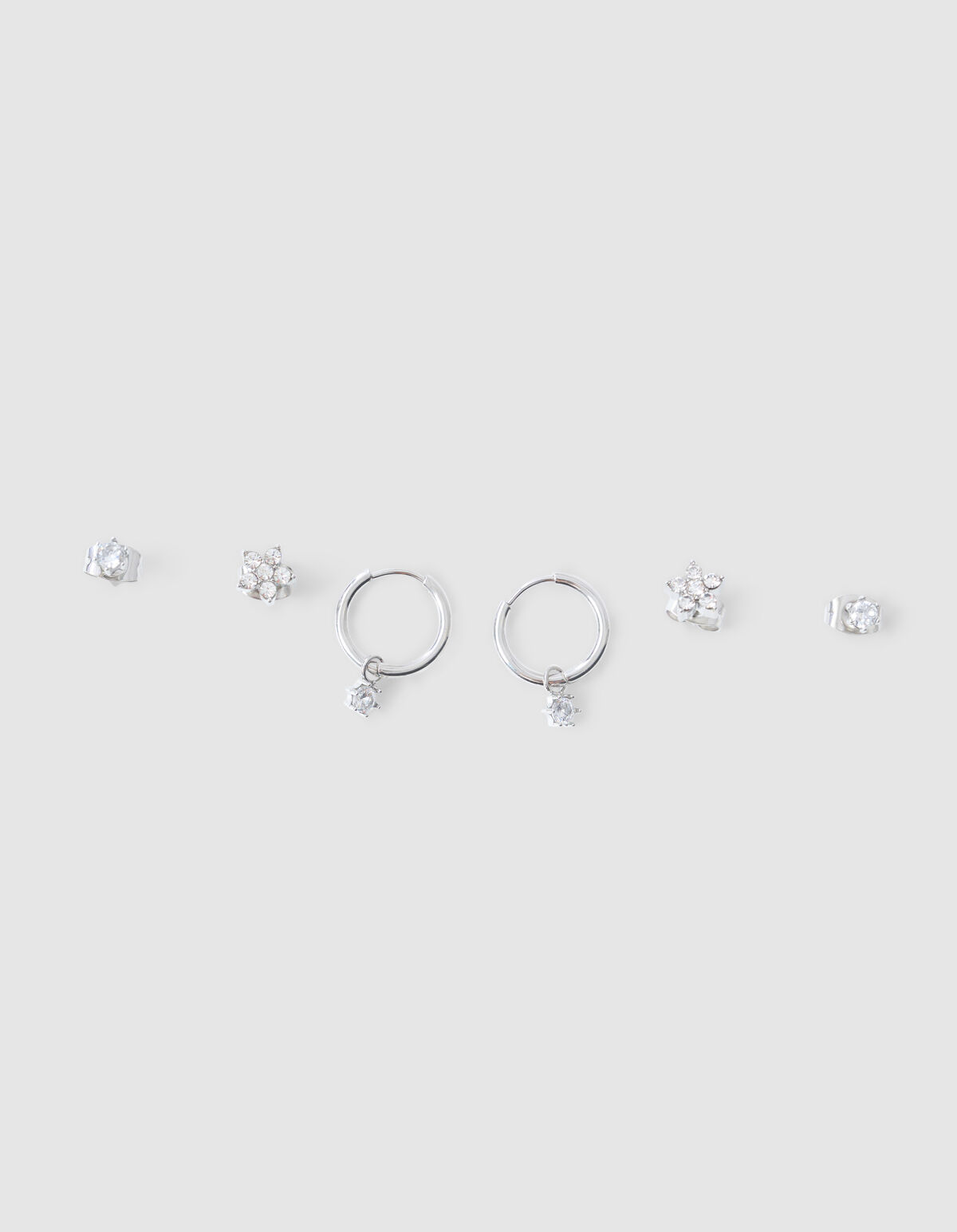 Strass Oorbellen Set Zilver SHOEBY ACCESSOIRES