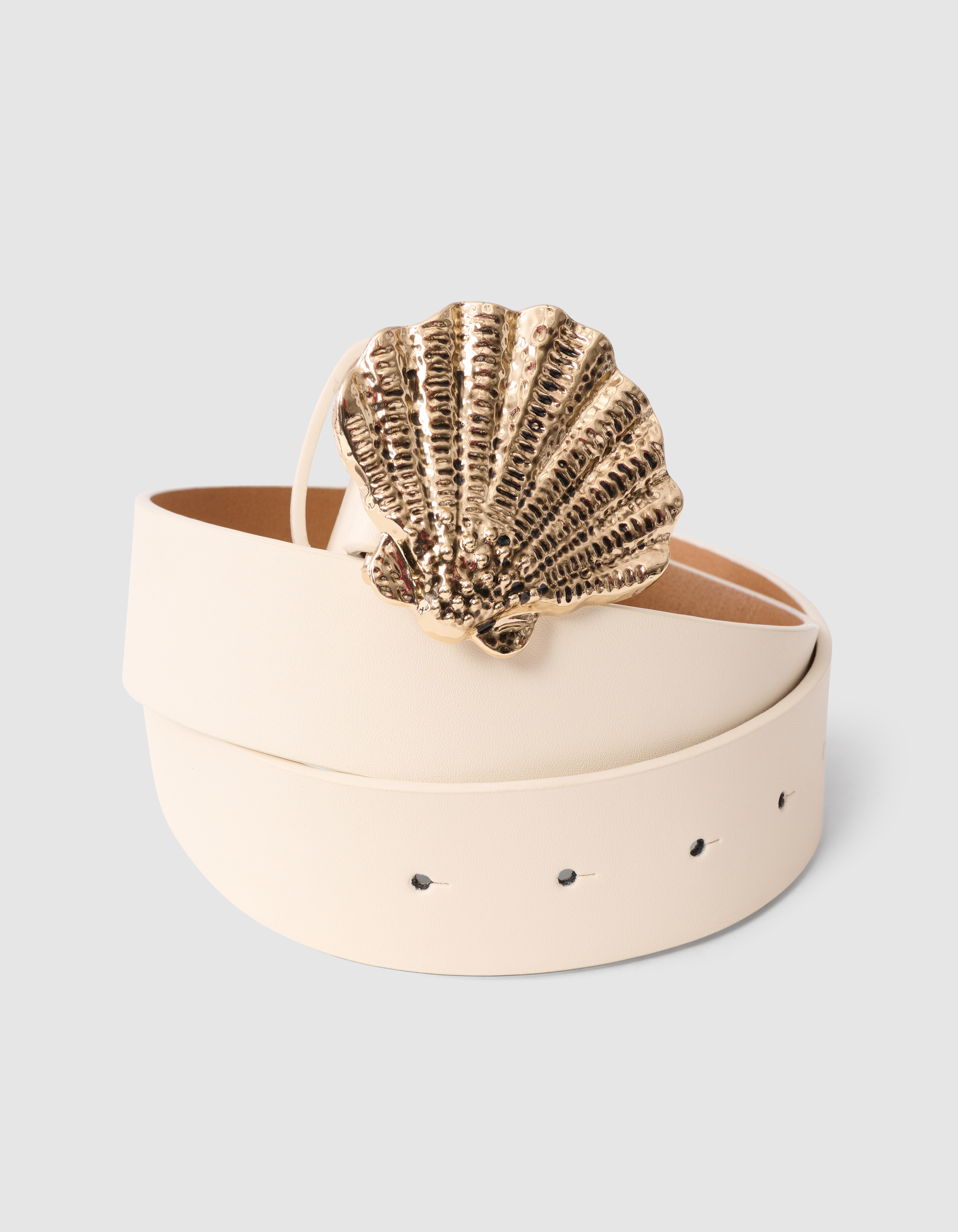Schelp Buckle Riem Gebroken Wit SHOEBY ACCESSOIRES